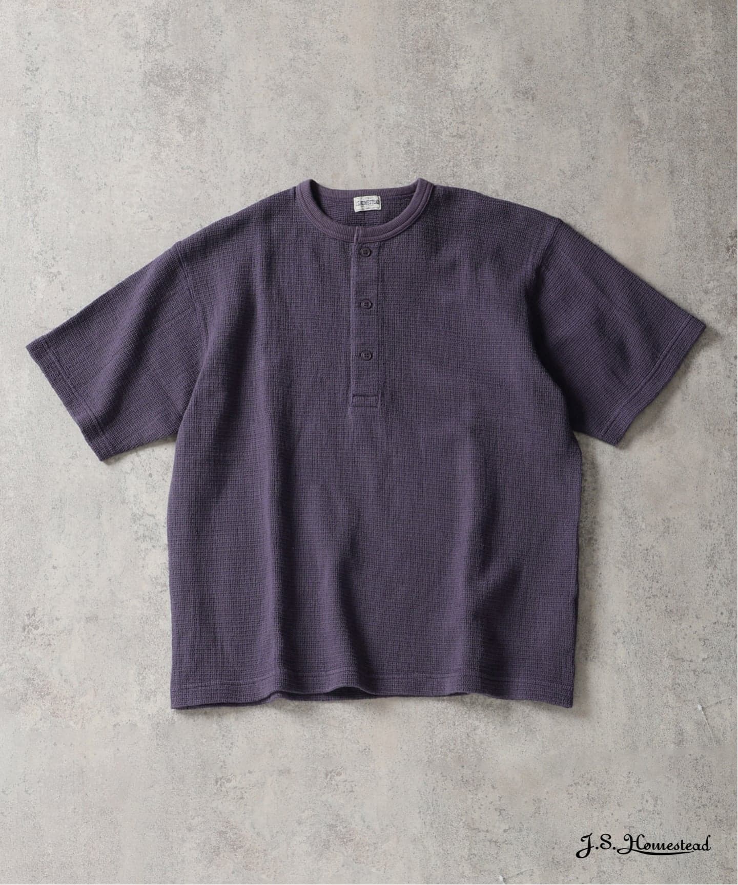 J.S.Homestead / レノ メッシュ ファブリック ヘンリー ネック Tシャツ