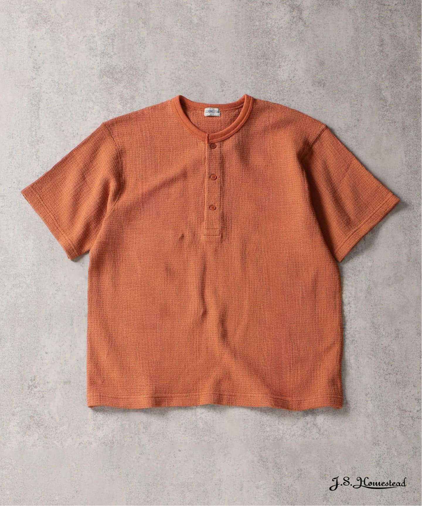 J.S.Homestead / レノ メッシュ ファブリック ヘンリー ネック Tシャツ