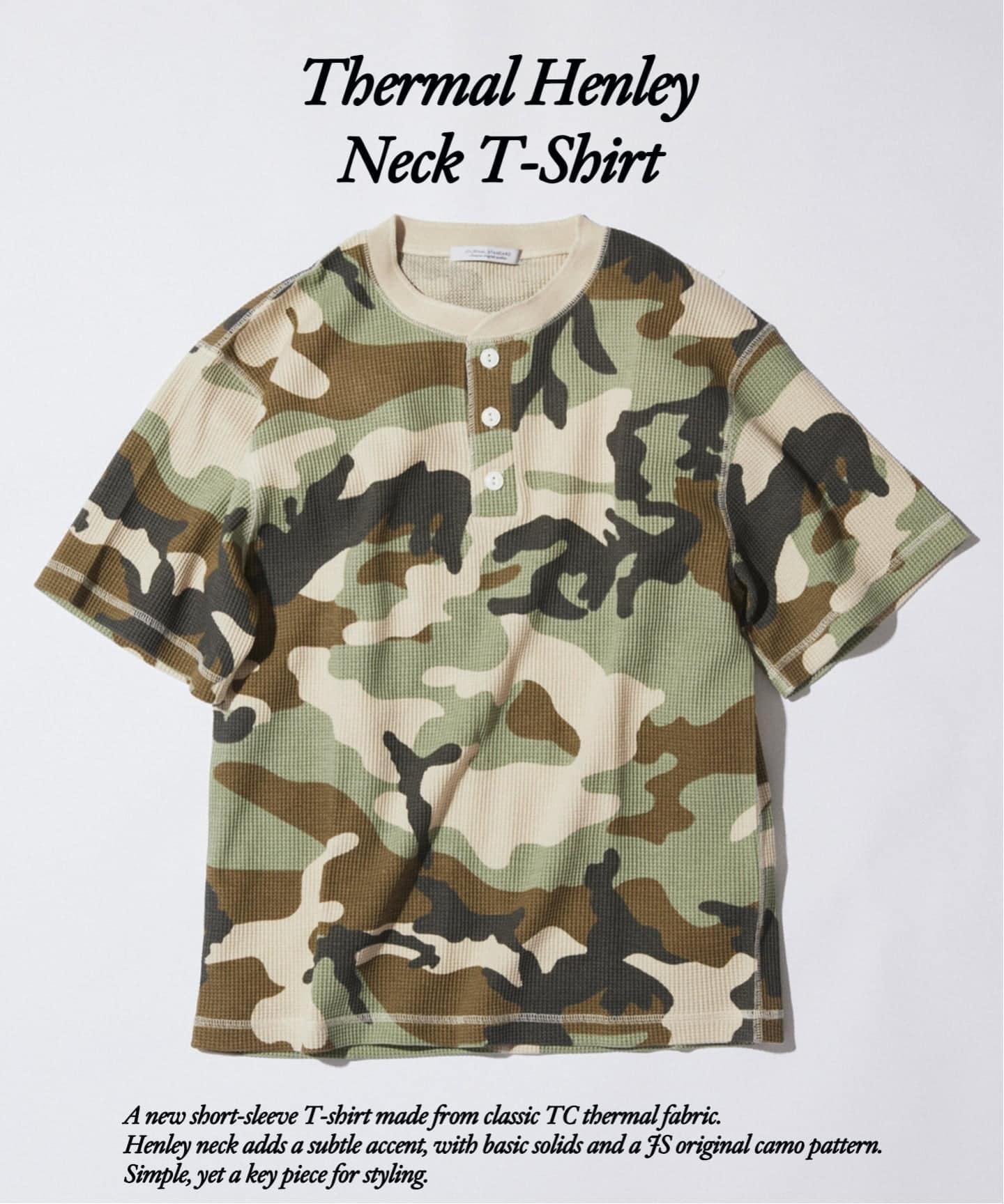 TC サーマル 半袖 ヘンリーネック Tシャツ（Tシャツ／カットソー