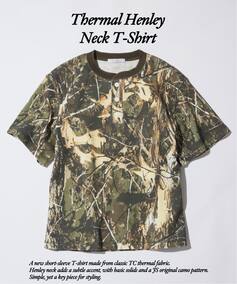 TC サーマル 半袖 ヘンリーネック Tシャツ（Tシャツ／カットソー 