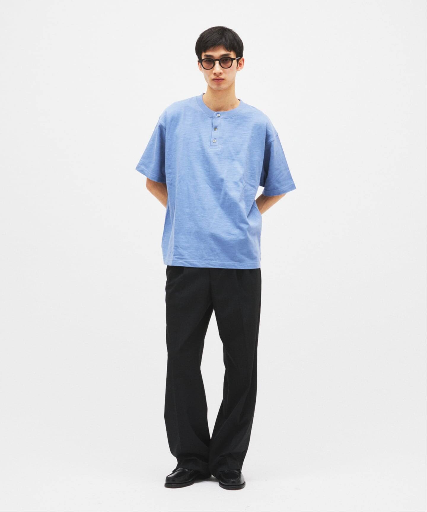 スラブ ヘンリー ネック 半袖 Tシャツ（Tシャツ／カットソー