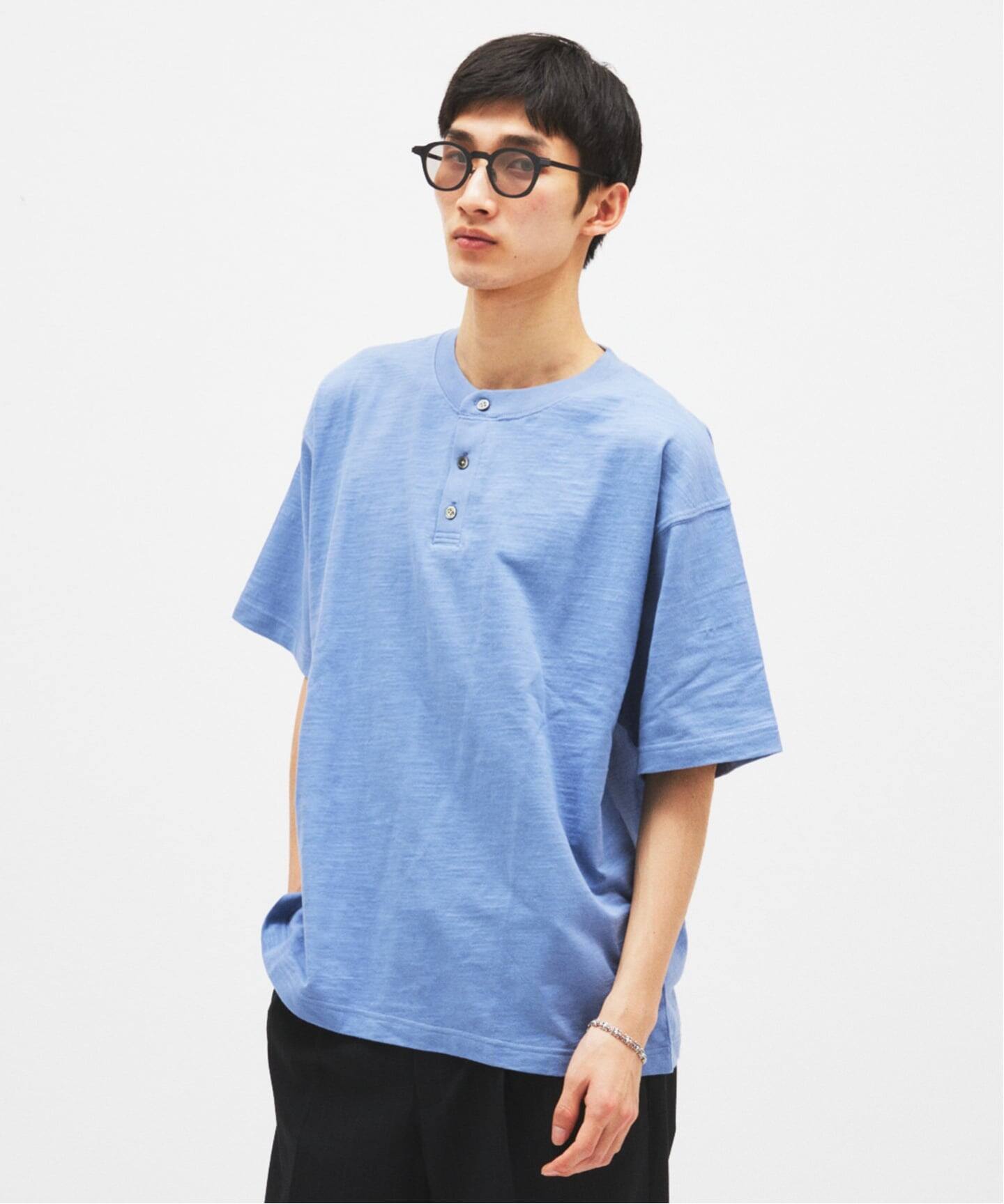 スラブ ヘンリー ネック 半袖 Tシャツ（Tシャツ／カットソー