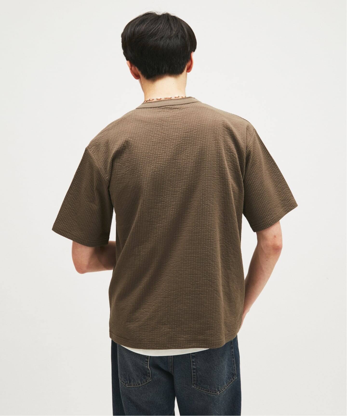 カット サッカー ヘンリーネック Tシャツ（Tシャツ／カットソー