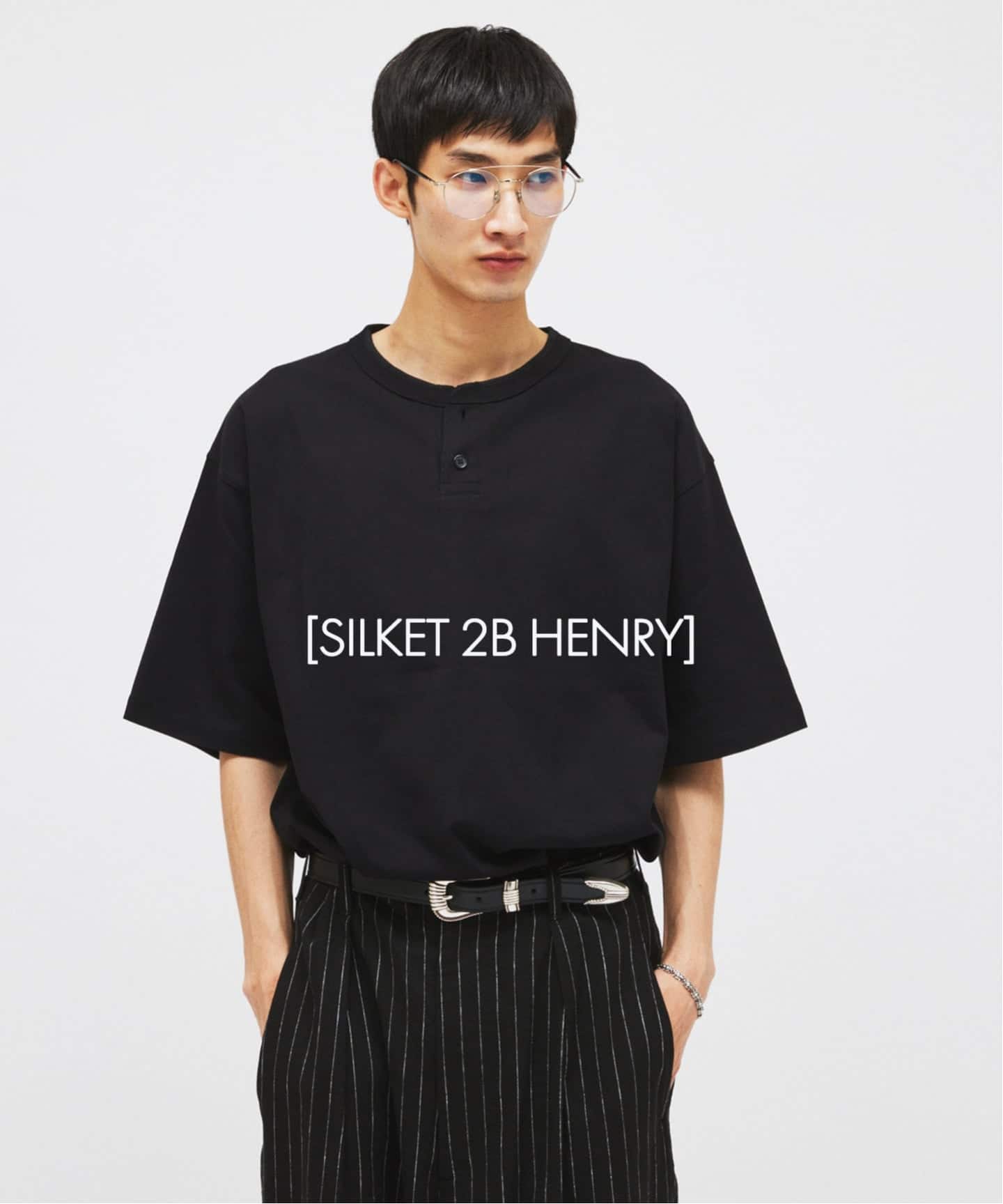 シルケット 2ボタン ヘンリネック Tシャツ（Tシャツ／カットソー