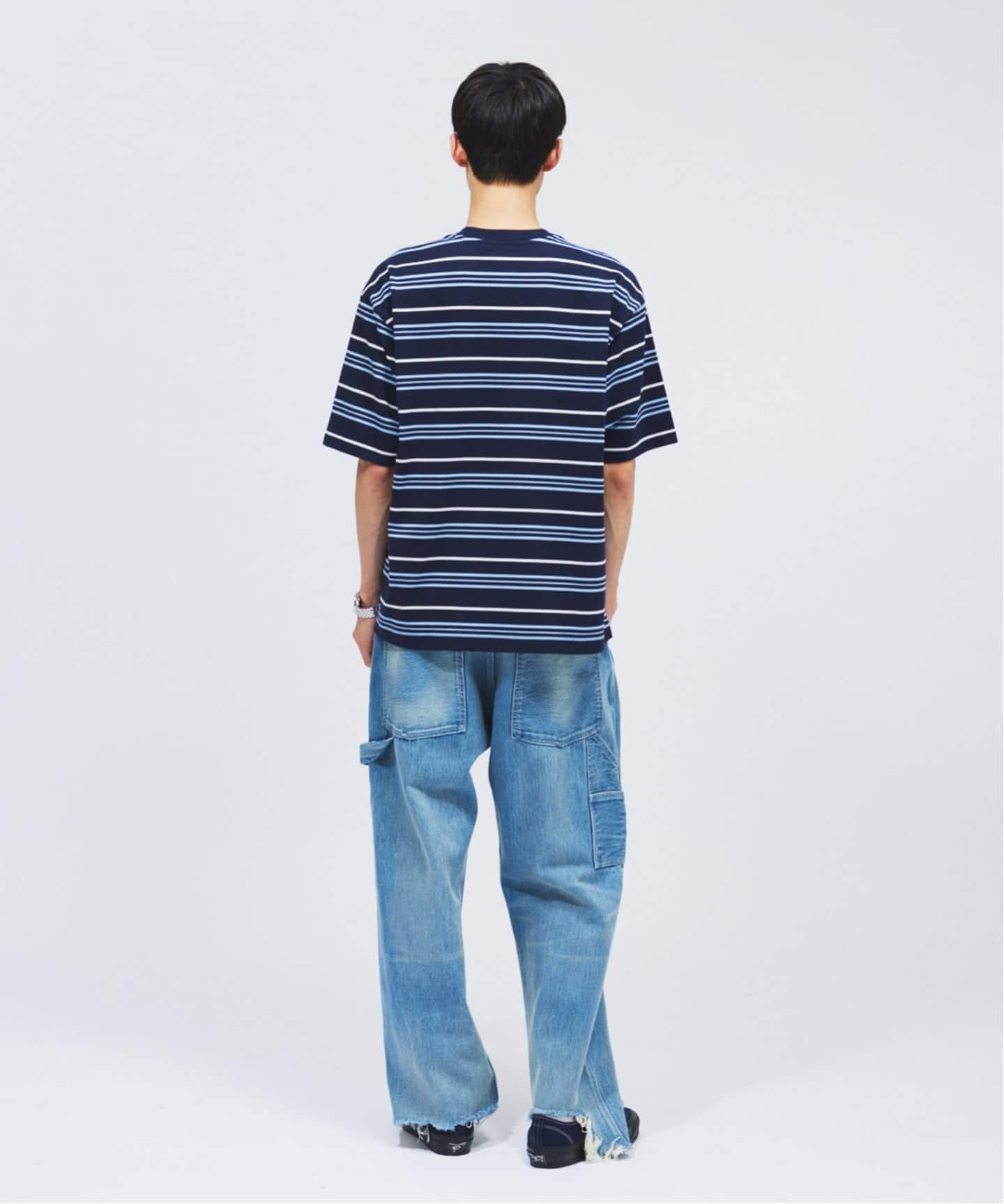 LACOSTE / ラコステ 別注 マルチ ストライプ クルーネック Tシャツ（T