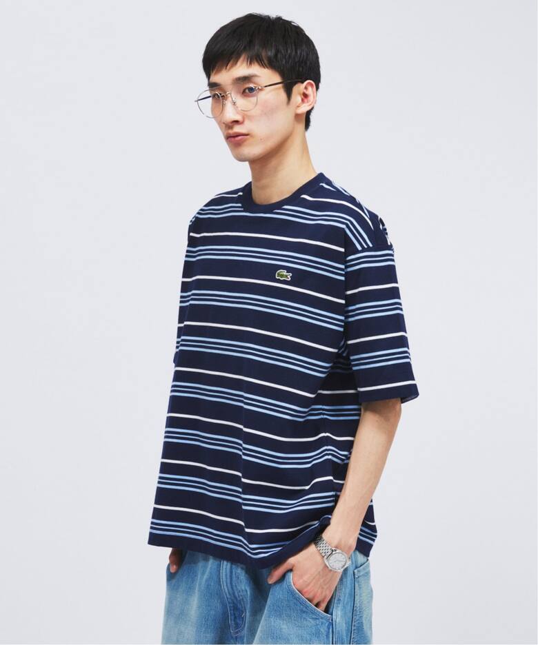 LACOSTE / ラコステ 別注 マルチ ストライプ クルーネック Tシャツ（T 