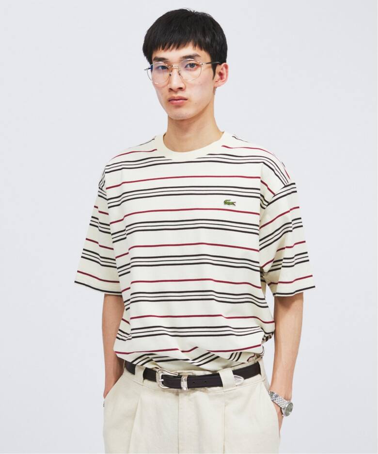 LACOSTE / ラコステ 別注 マルチ ストライプ クルーネック Tシャツ（T 