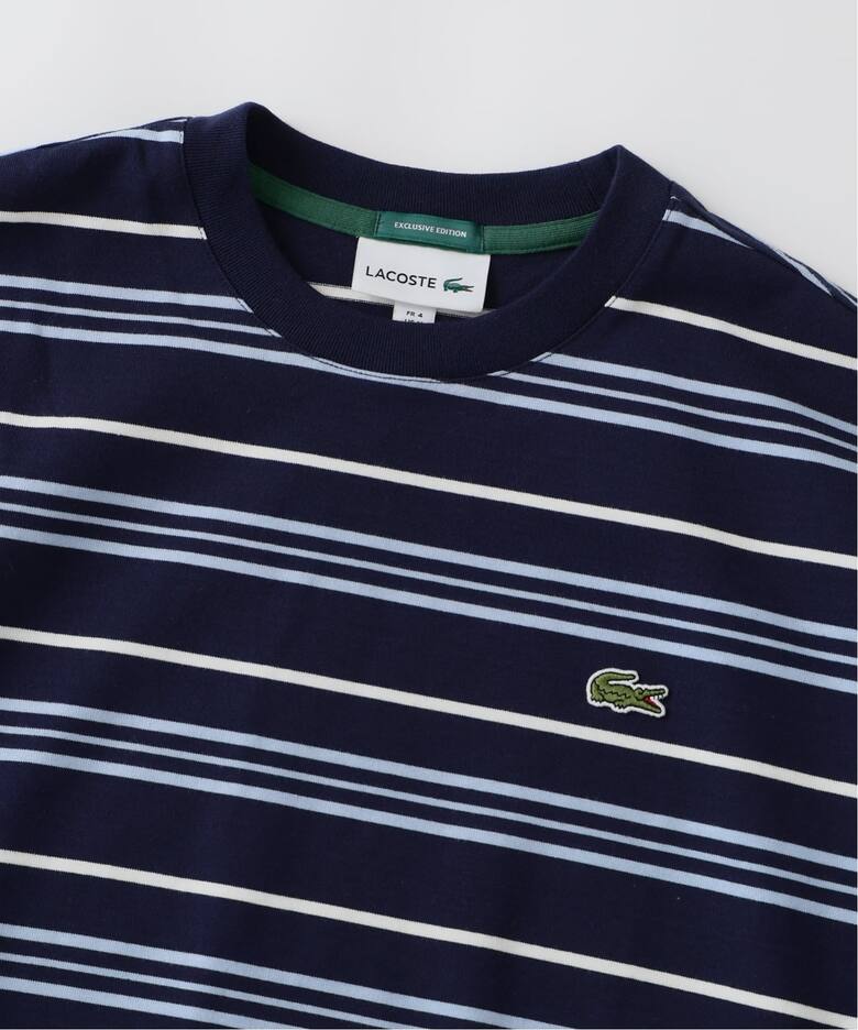 LACOSTE / ラコステ 別注 マルチ ストライプ クルーネック Tシャツ（T 