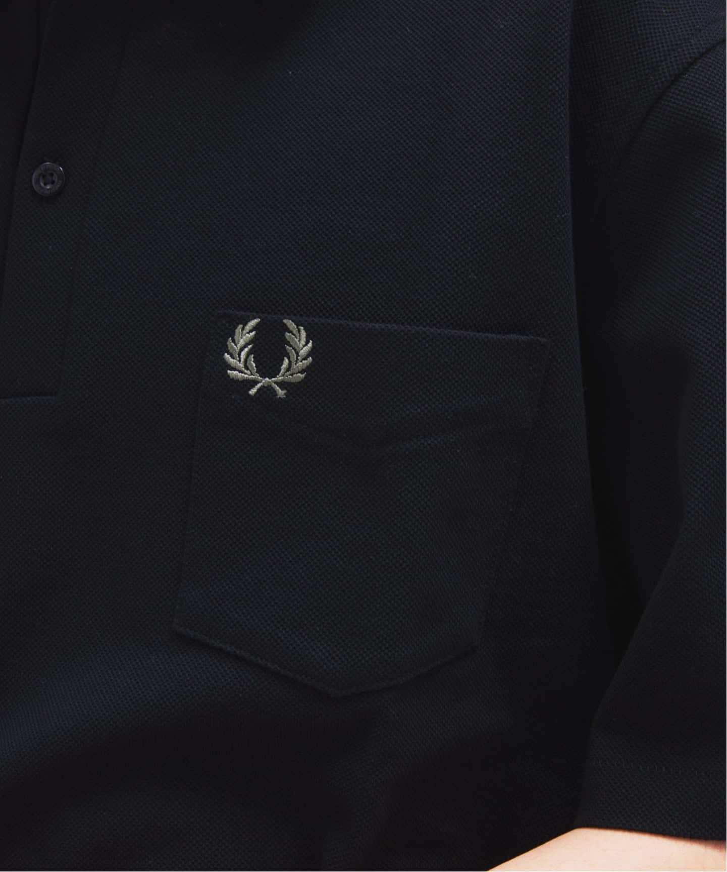 フレッドペリー 長袖ポロシャツ ブラック JOURNAL STANDARD FRED PERRY / フレッドペリー 別注 ポケット ポロ シャツ（ポロシャツ