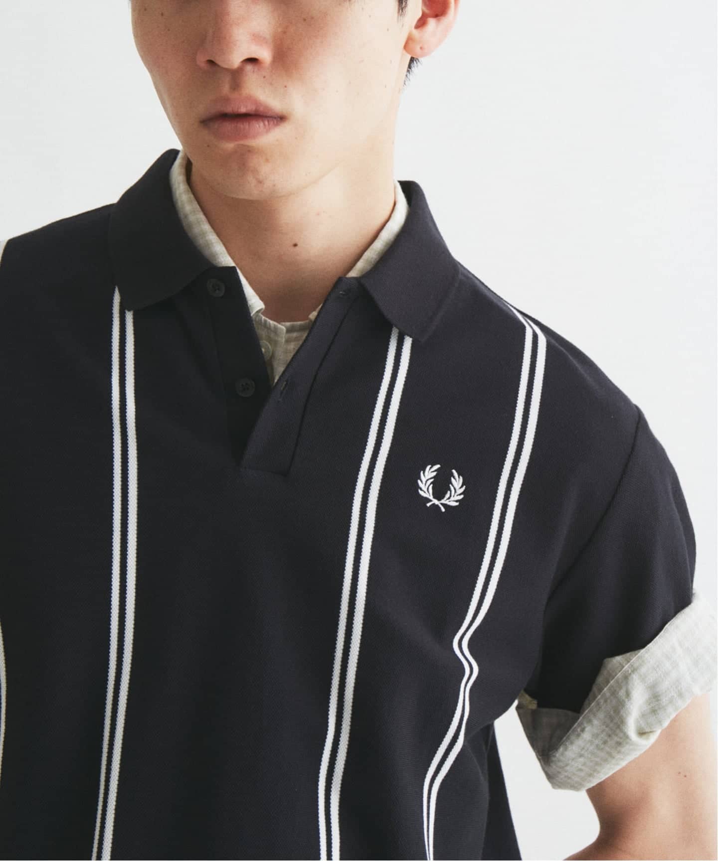 FRED PERRY / フレッドペリー 別注 ストライプ ピケ ポロシャツ