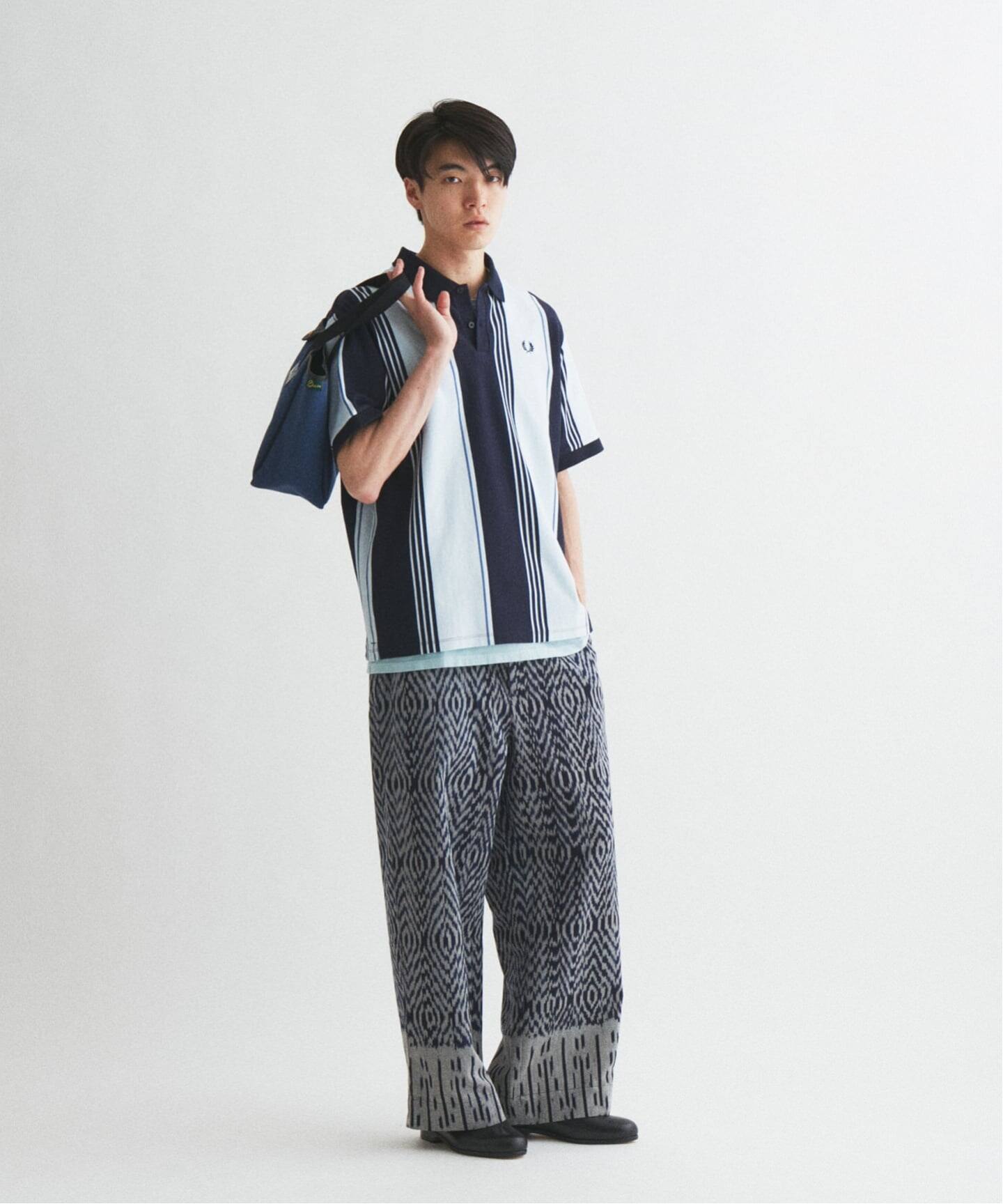 FRED PERRY / フレッドペリー 別注 ストライプ ピケ ポロシャツ