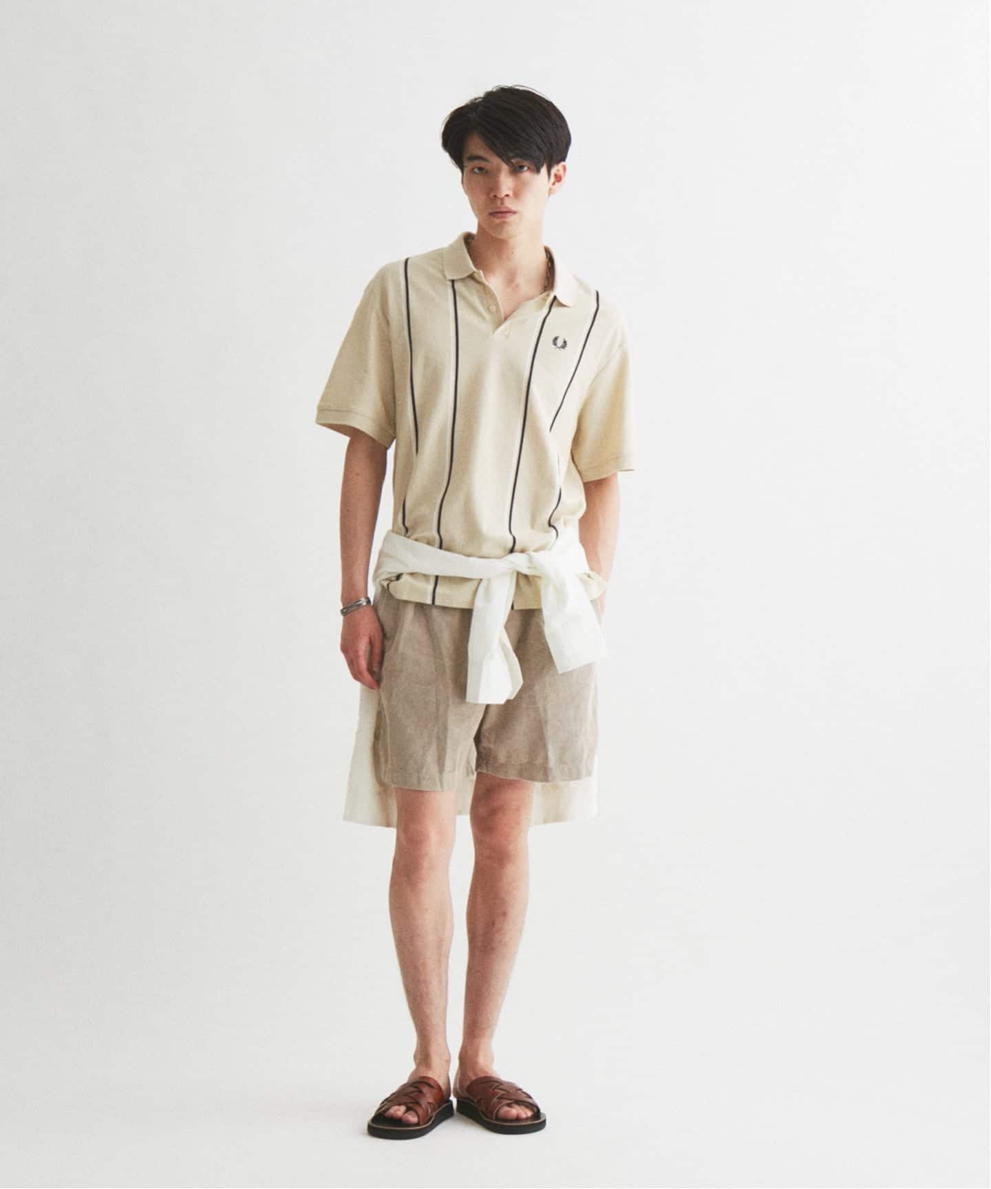 FRED PERRY 60周年記念 ブルー＆オレンジ 100%ベア2種セット FRED PERRY / フレッドペリー 別注 ストライプ ピケ ポロシャツ