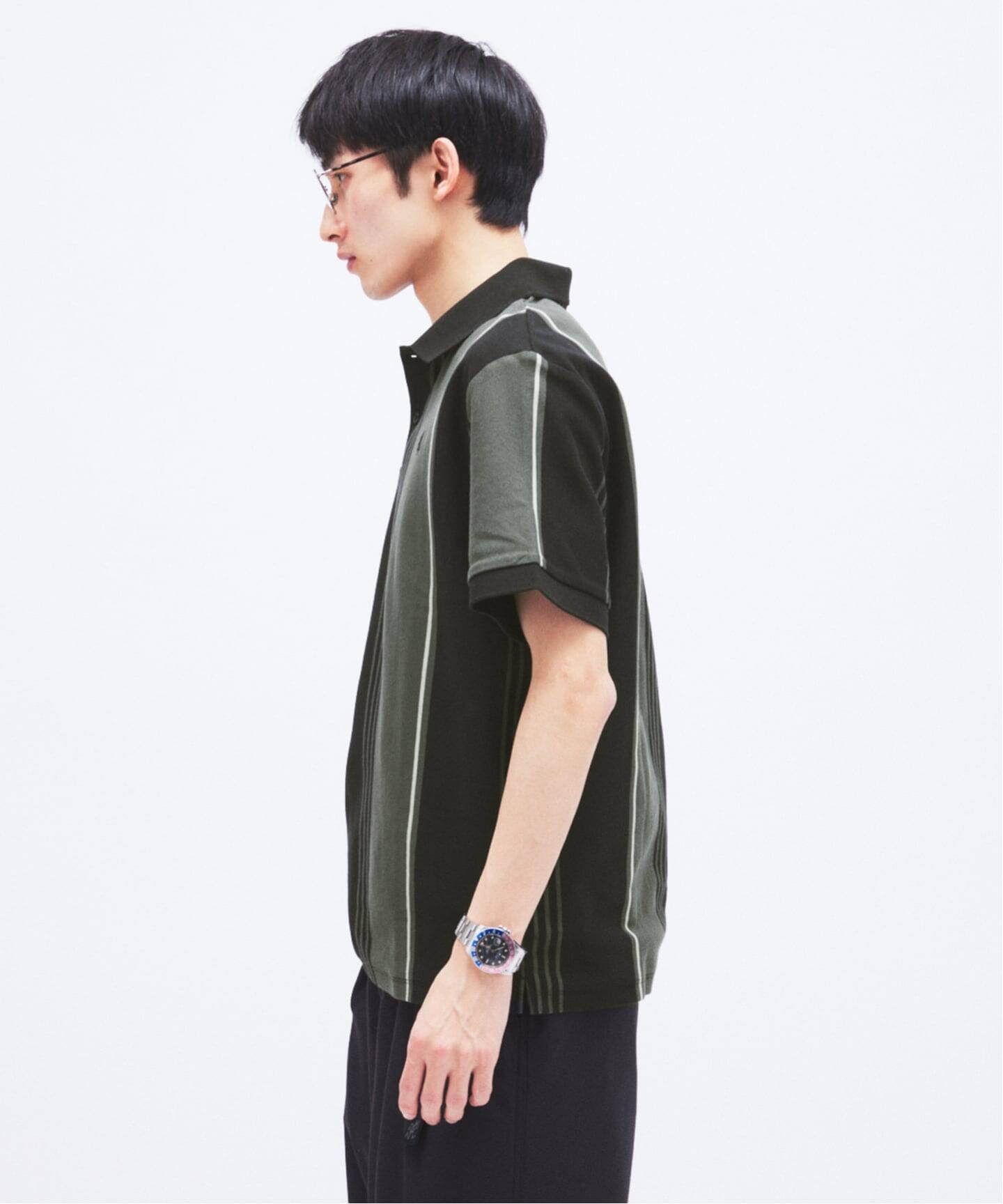 予約》FRED PERRY / フレッドペリー 別注 ストライプ ピケ ポロシャツ