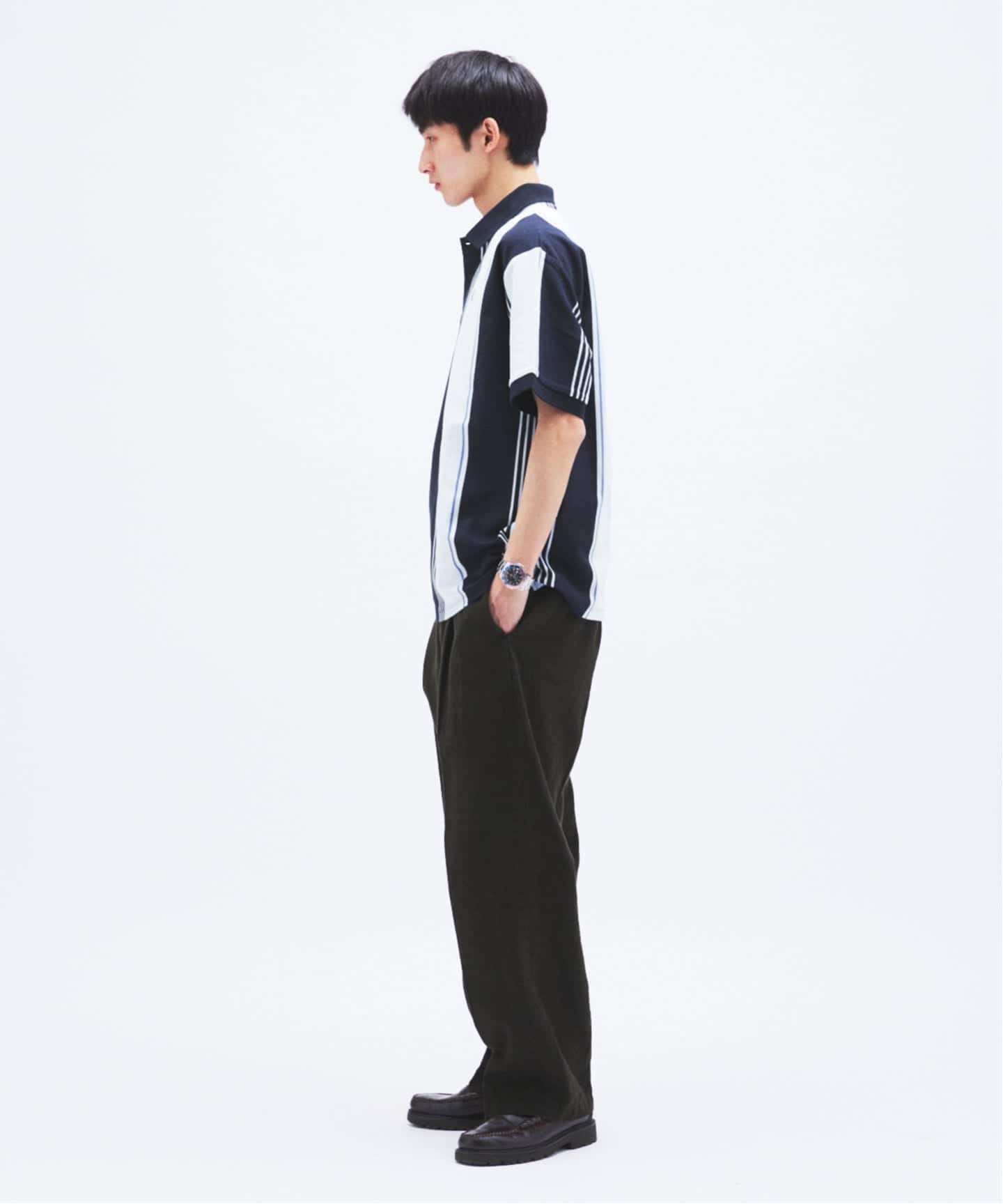 予約》FRED PERRY / フレッドペリー 別注 ストライプ ピケ ポロシャツ