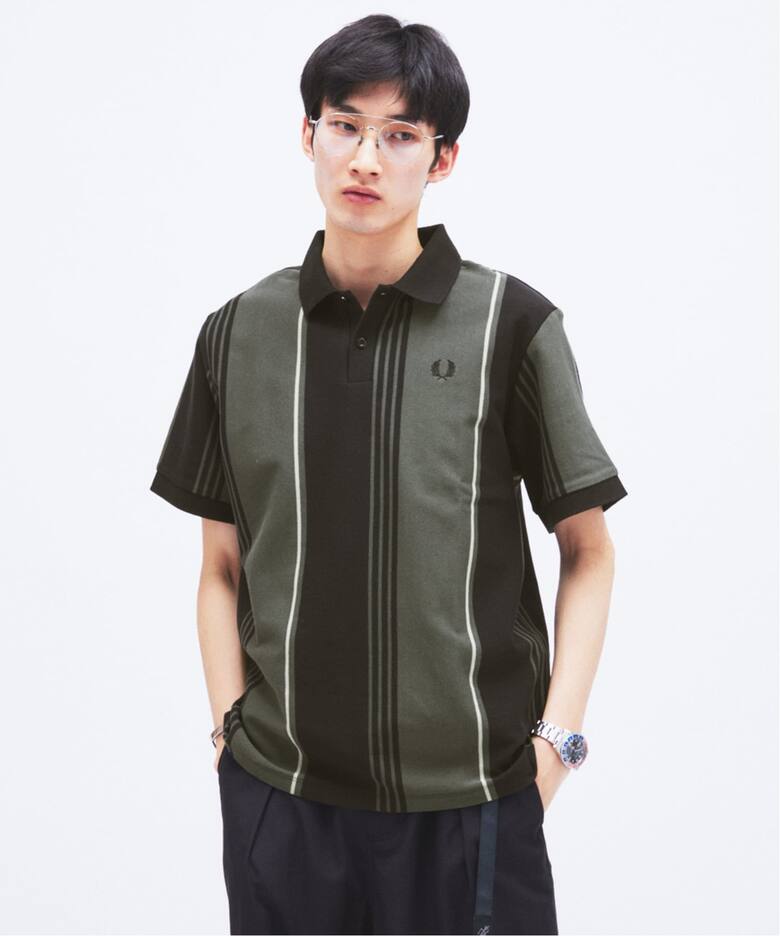 FRED PERRY / フレッドペリー 別注 ストライプ ピケ ポロシャツ 