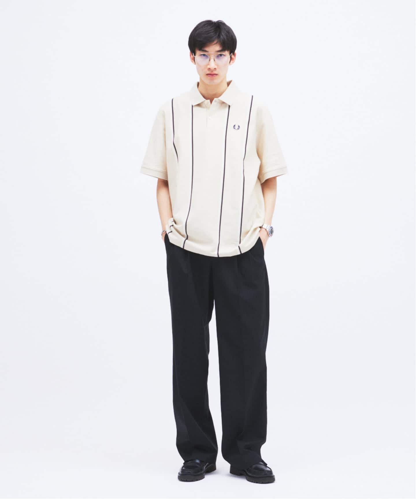 FRED PERRY / フレッドペリー 別注 ストライプ ピケ ポロシャツ