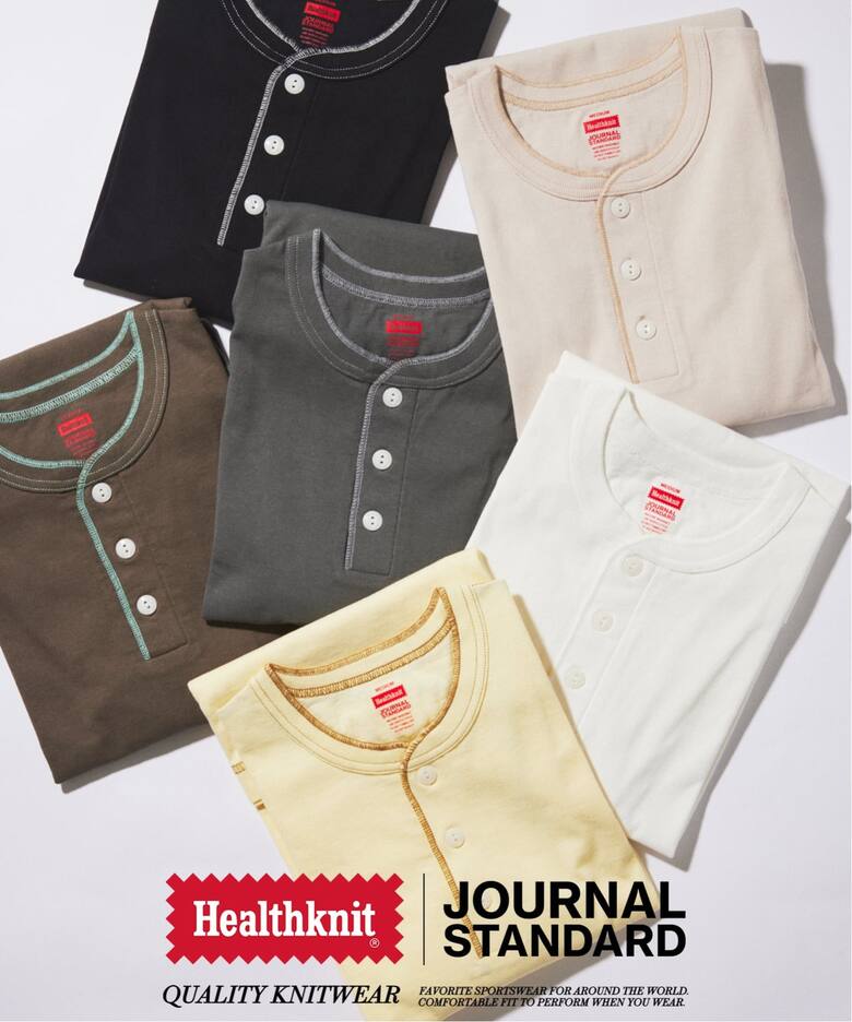 Healthknit / ヘルスニット 別注 ヘンリーネックTシャツ（Tシャツ 