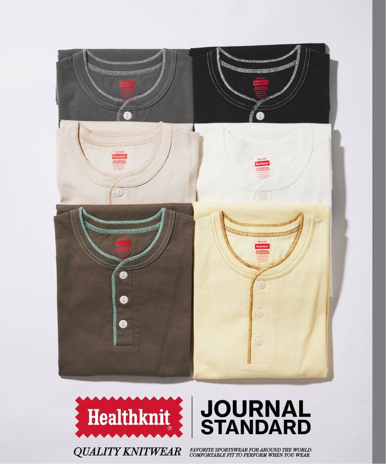 Healthknit / ヘルスニット 別注 ヘンリーネックTシャツ（Tシャツ 