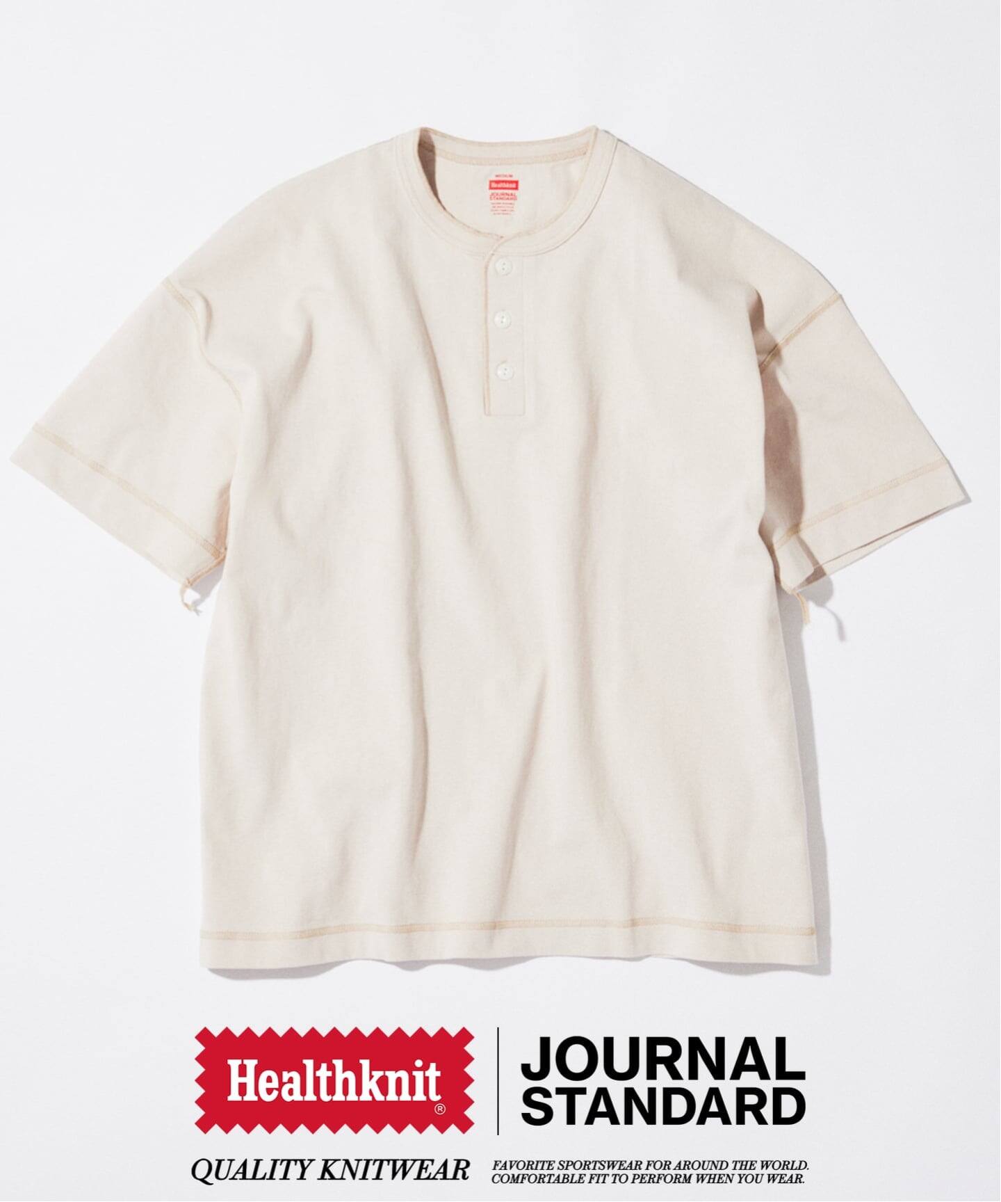 Healthknit / ヘルスニット 別注 ヘンリーネックTシャツ（Tシャツ