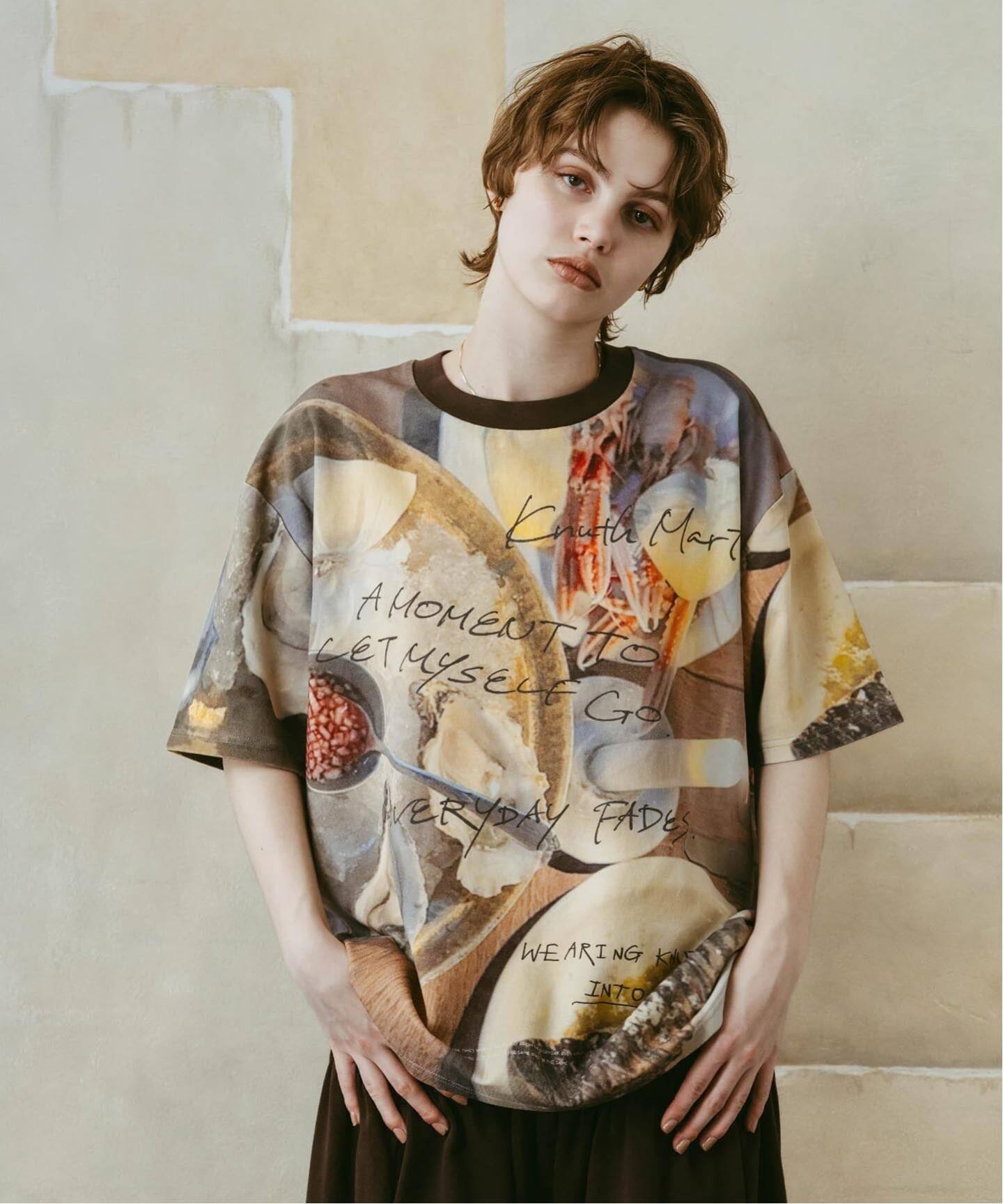 おでん Knuth Marf(クヌースマーフ) Knuth Marf / クヌースマーフ oyster graphic tee（Tシャツ
