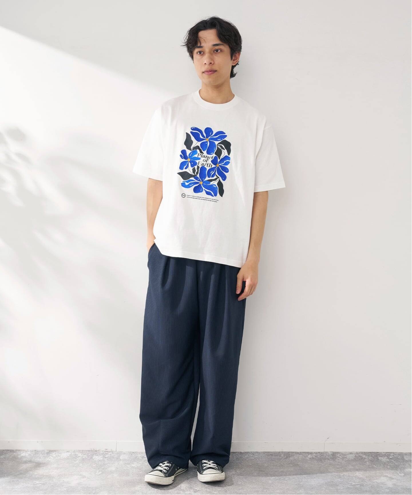 PLANET OF EARTH FLOWER EMB TEE（Tシャツ／カットソー）｜B.C STOCK