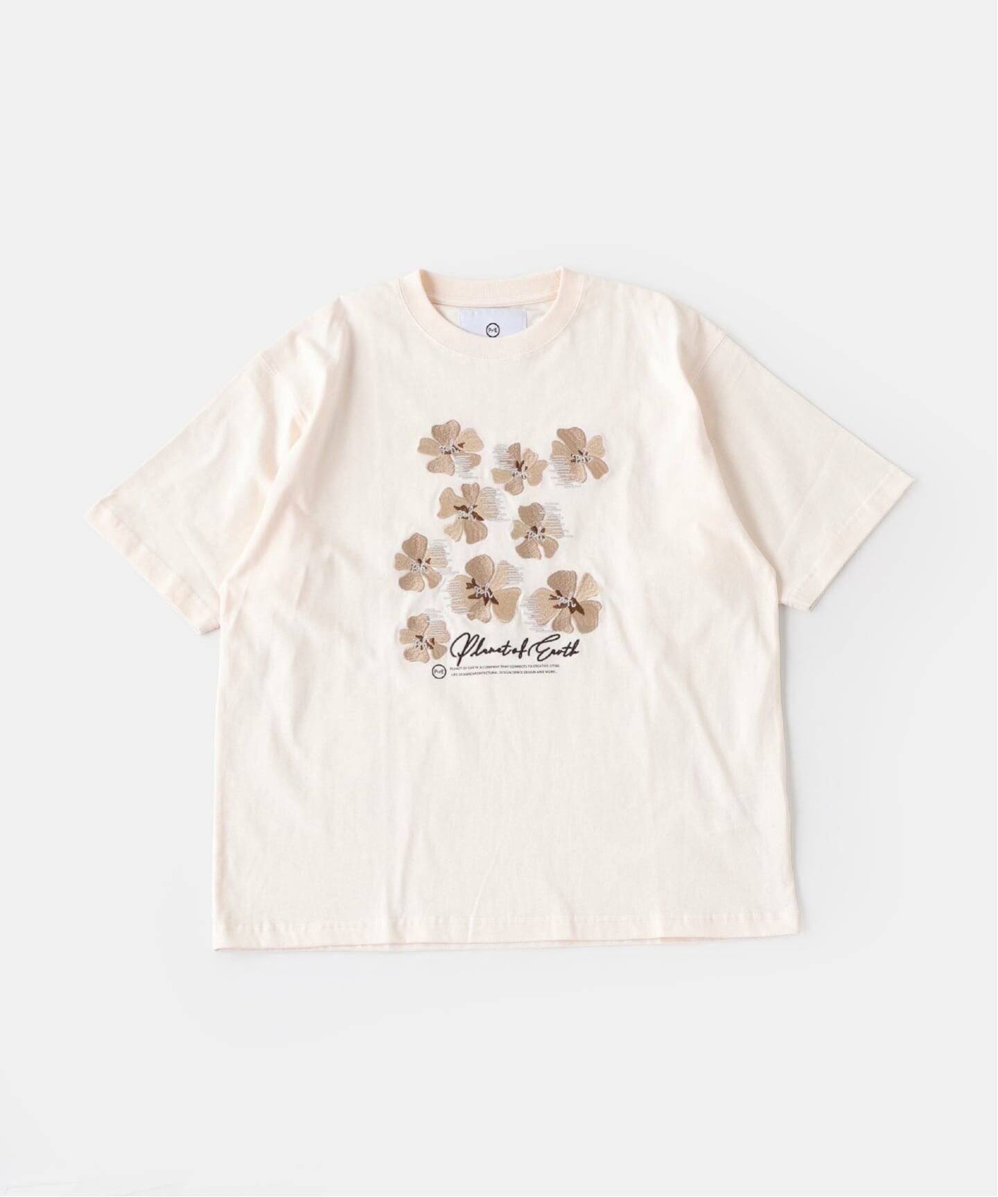 地球と花 PLANET OF EARTH FLOWER EMB TEE（Tシャツ／カットソー）｜B.C STOCK