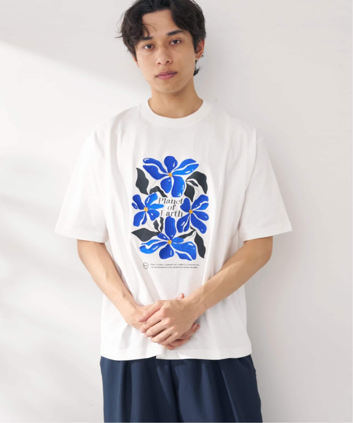 PLANET OF EARTH FLOWER EMB TEE（Tシャツ／カットソー）｜B.C STOCK