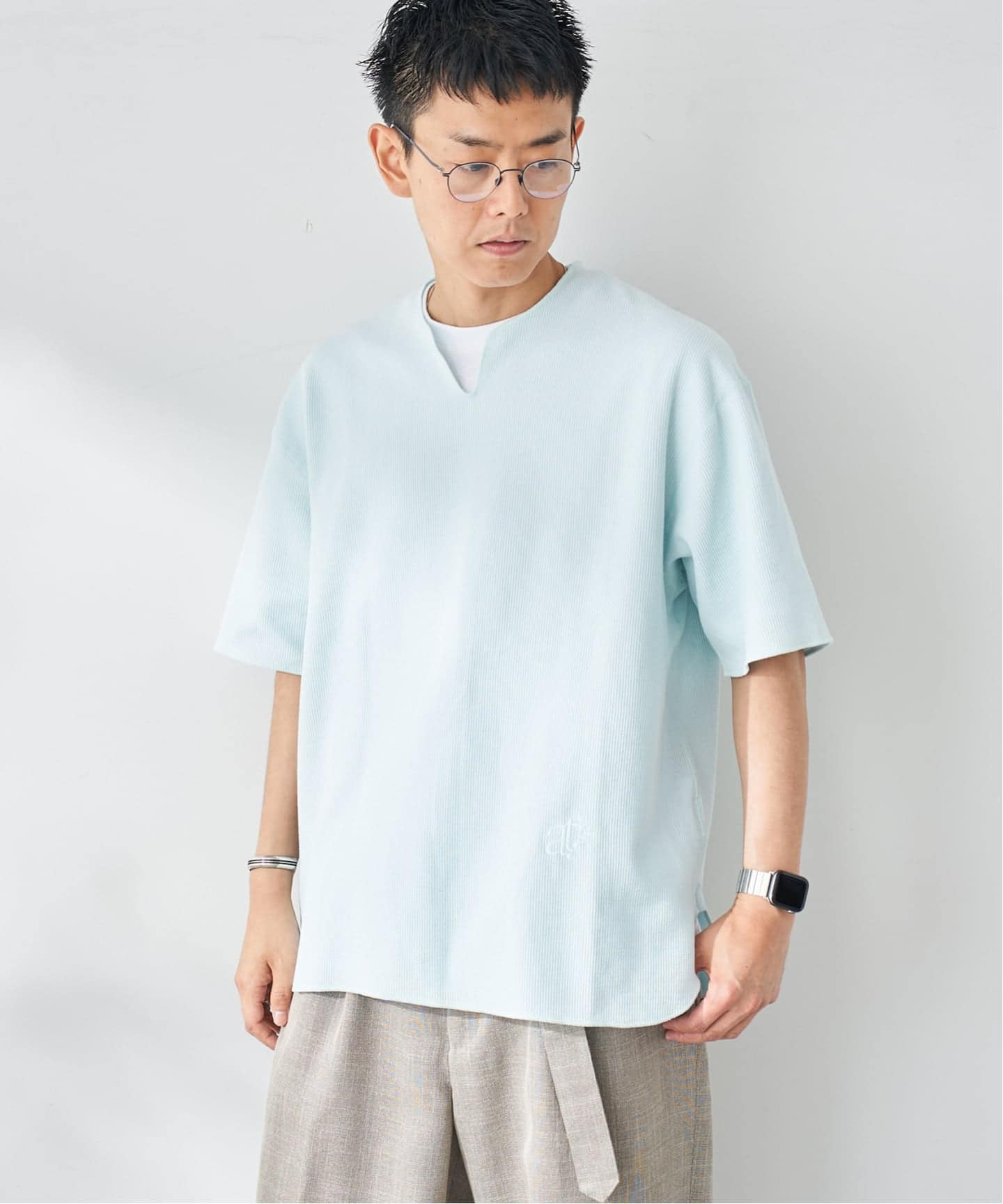 2点セット】スリットネックサーマル TEE（Tシャツ／カットソー）｜B.C