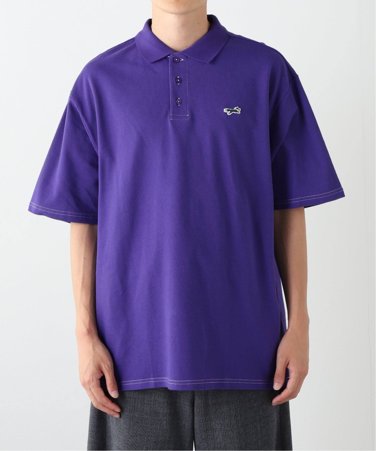 STONE  ポロシャツ 濃色パープル Sサイズ美品 THE FOX / ザ フォックス ex 6.5oz ポロシャツ over-dye（ポロシャツ