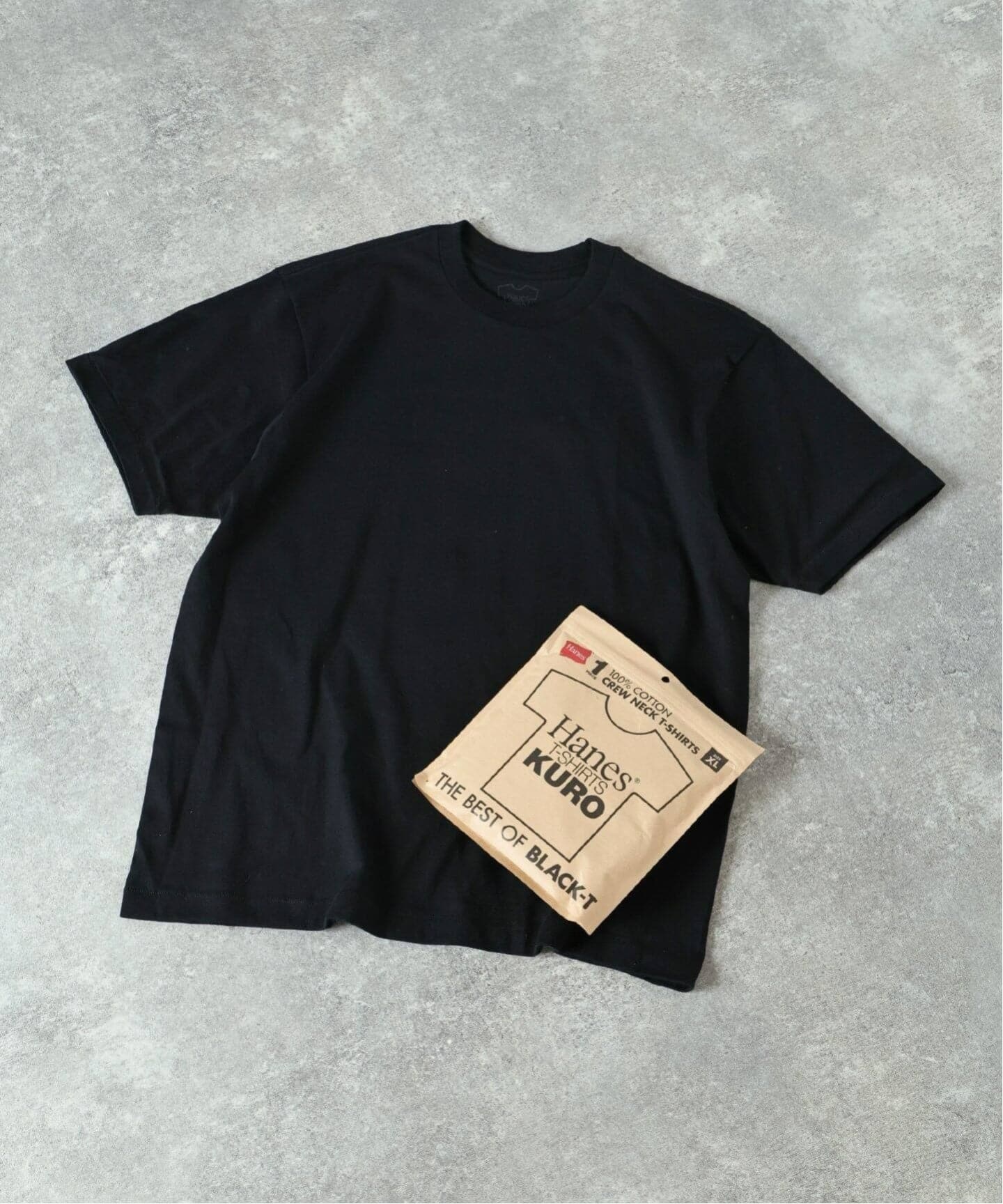 Hanes / ヘインズ 1P T-SHIRTS KURO クルーネック Tシャツ（Tシャツ