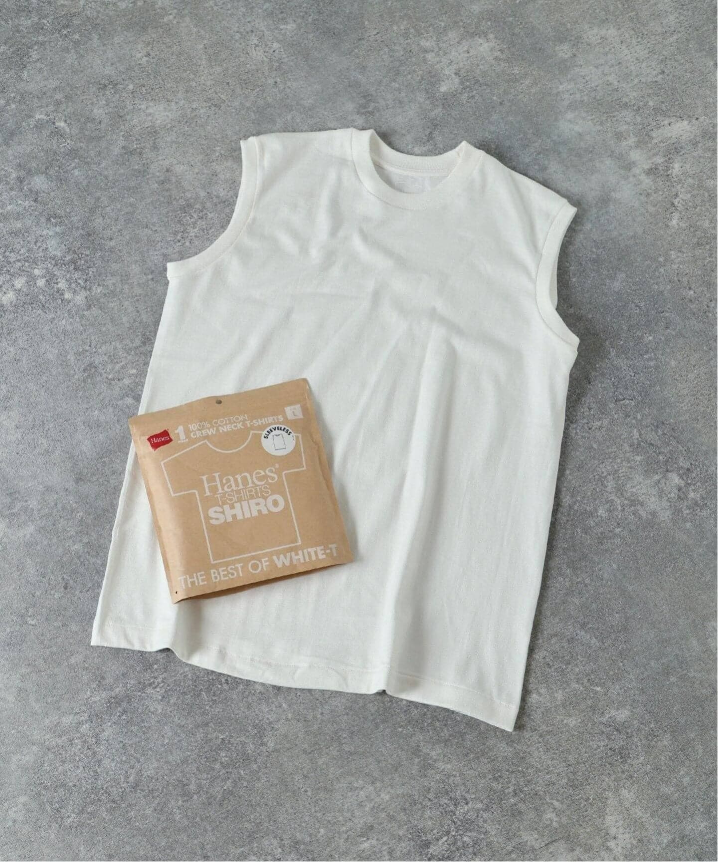 Hanes / ヘインズ 1P T-SHIRTS SHIRO スリーブレス Tシャツ（Tシャツ