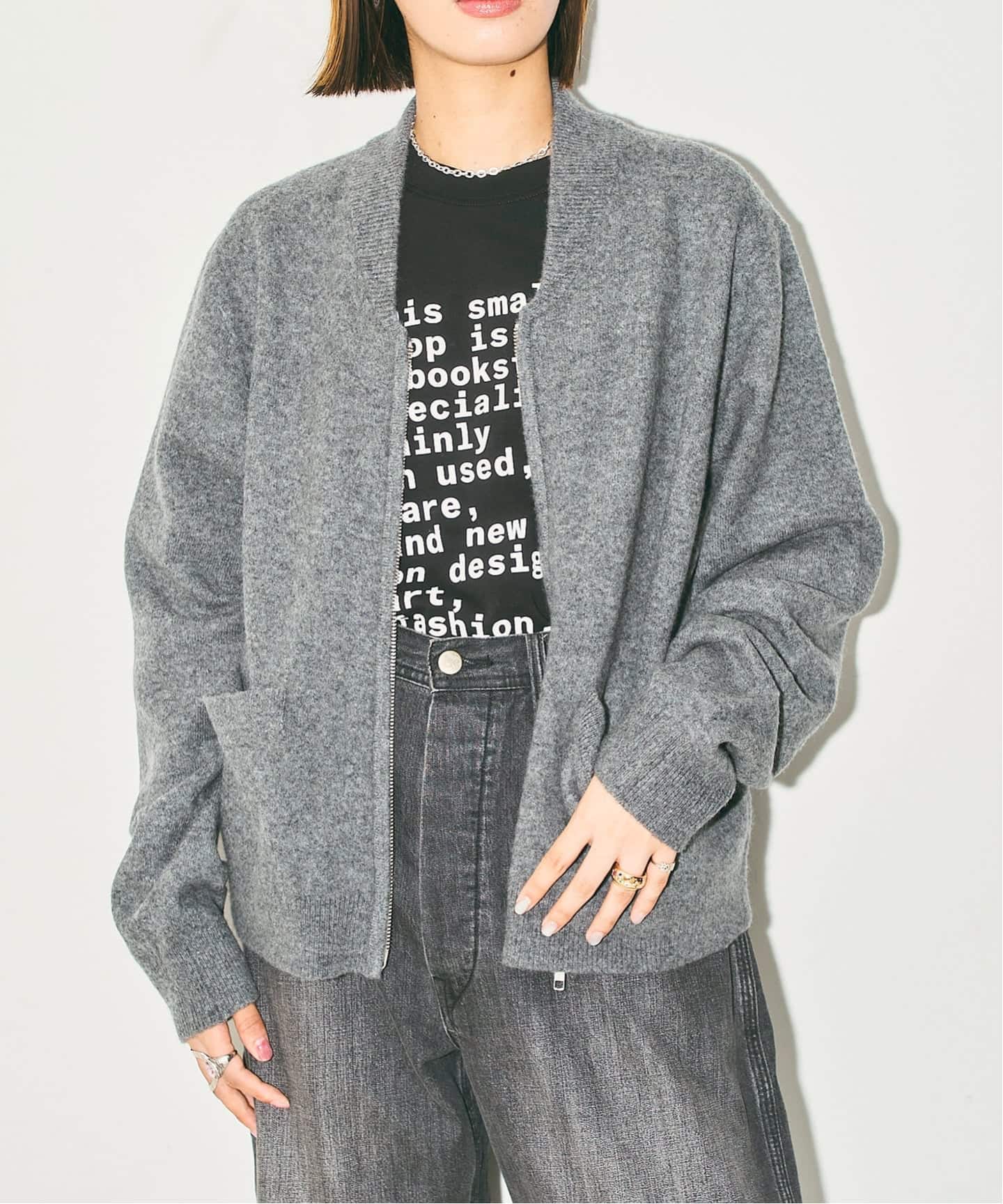 予約》ZIP UP KNIT BLOUSON：カーディガン（ニット／セーター