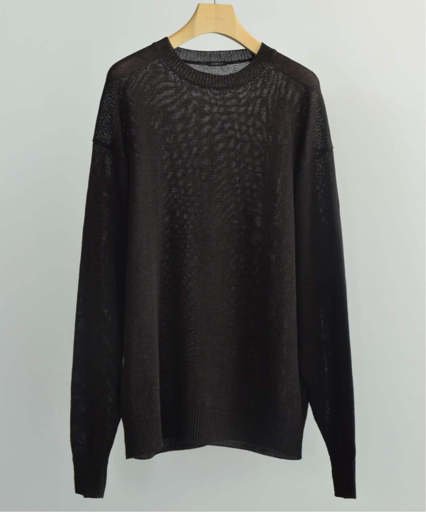 COMOLI（コモリ） リネンクルーネックニット 26SS サイズ3 BROWN COMOLI / コモリ】リネン クルーネックニット（ニット／セーター）｜L