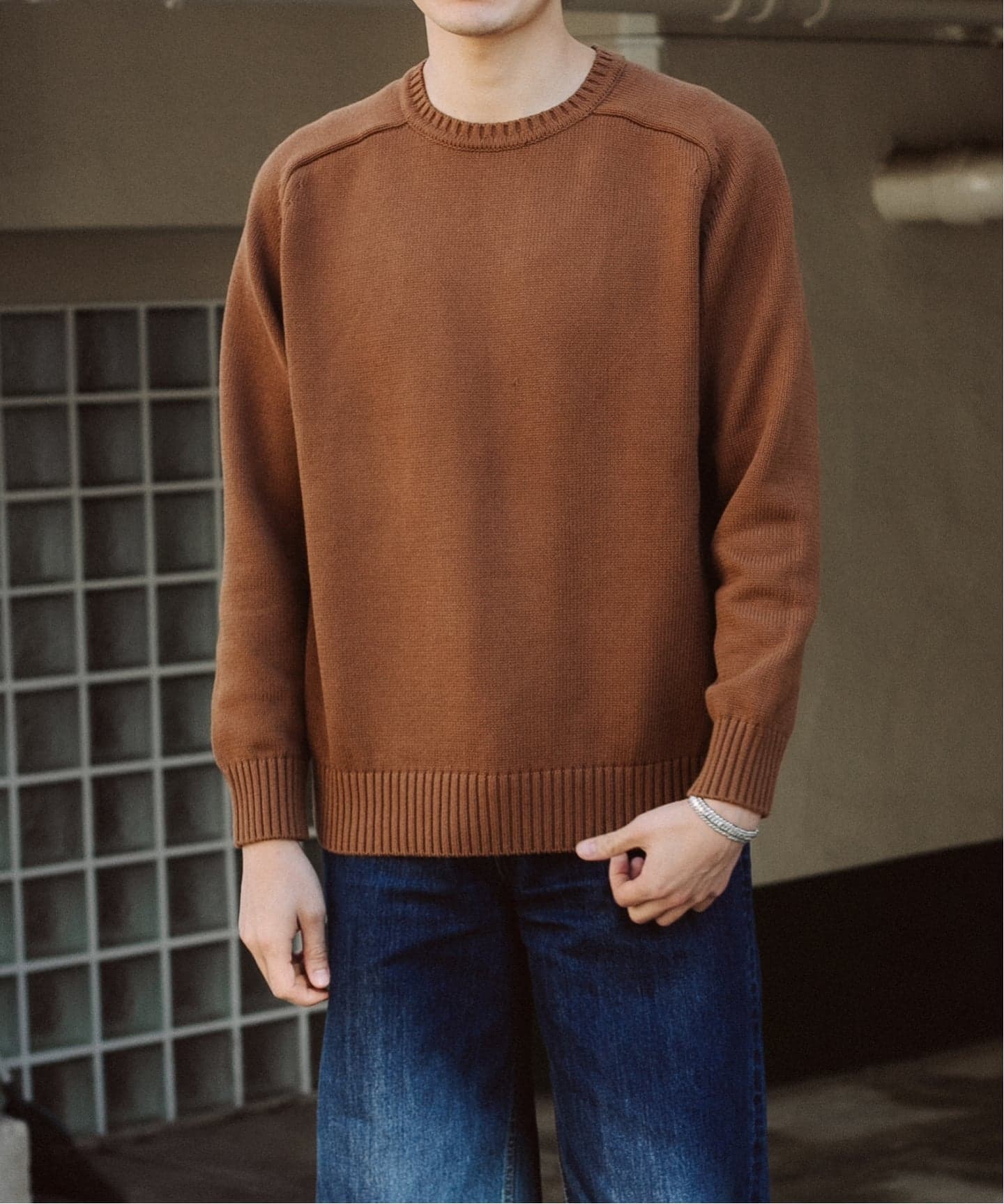 LE / エルイー】 cotton crew knit/ニット（ニット／セーター）｜L