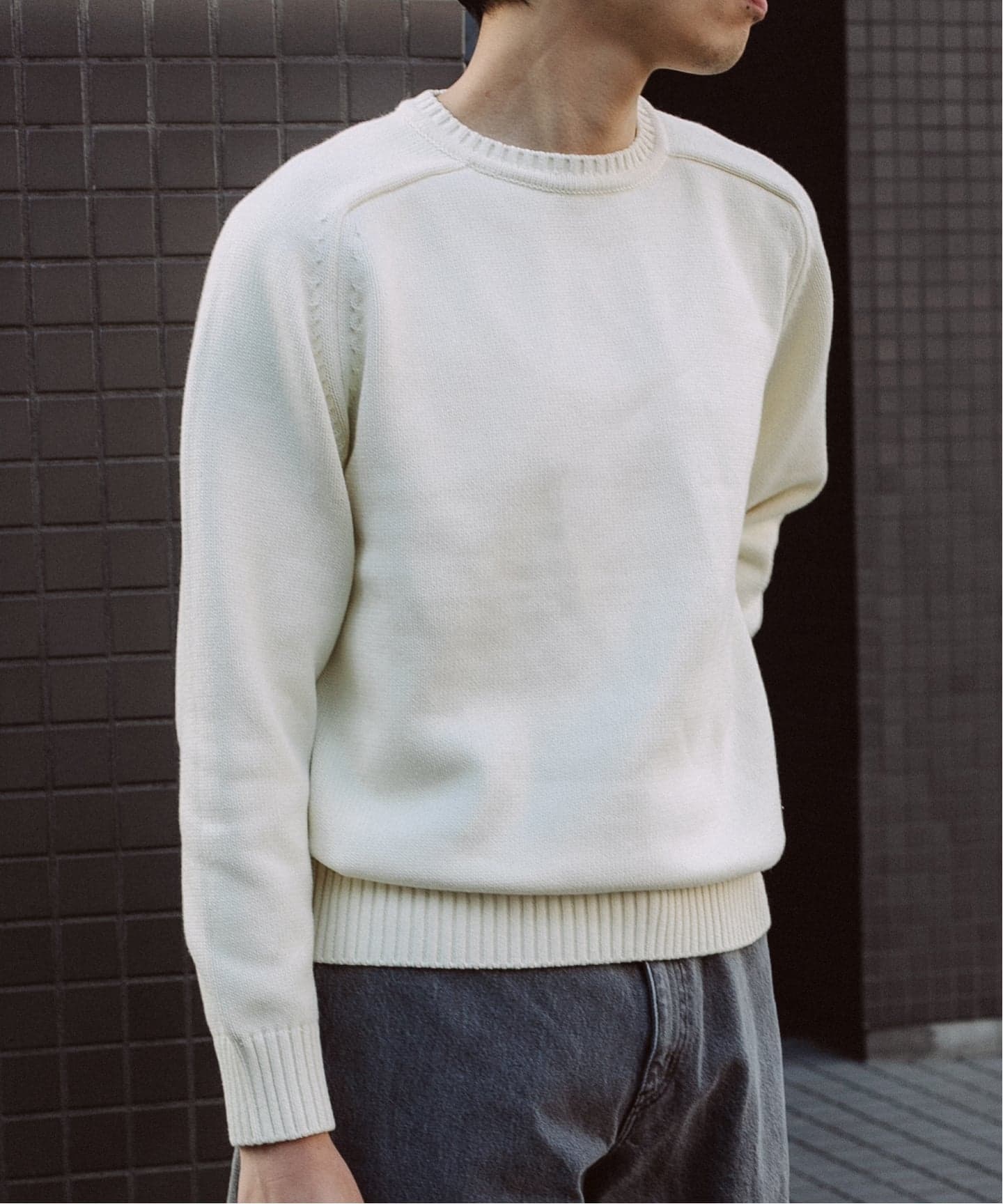 LE / エルイー】 cotton crew knit/ニット（ニット／セーター）｜L