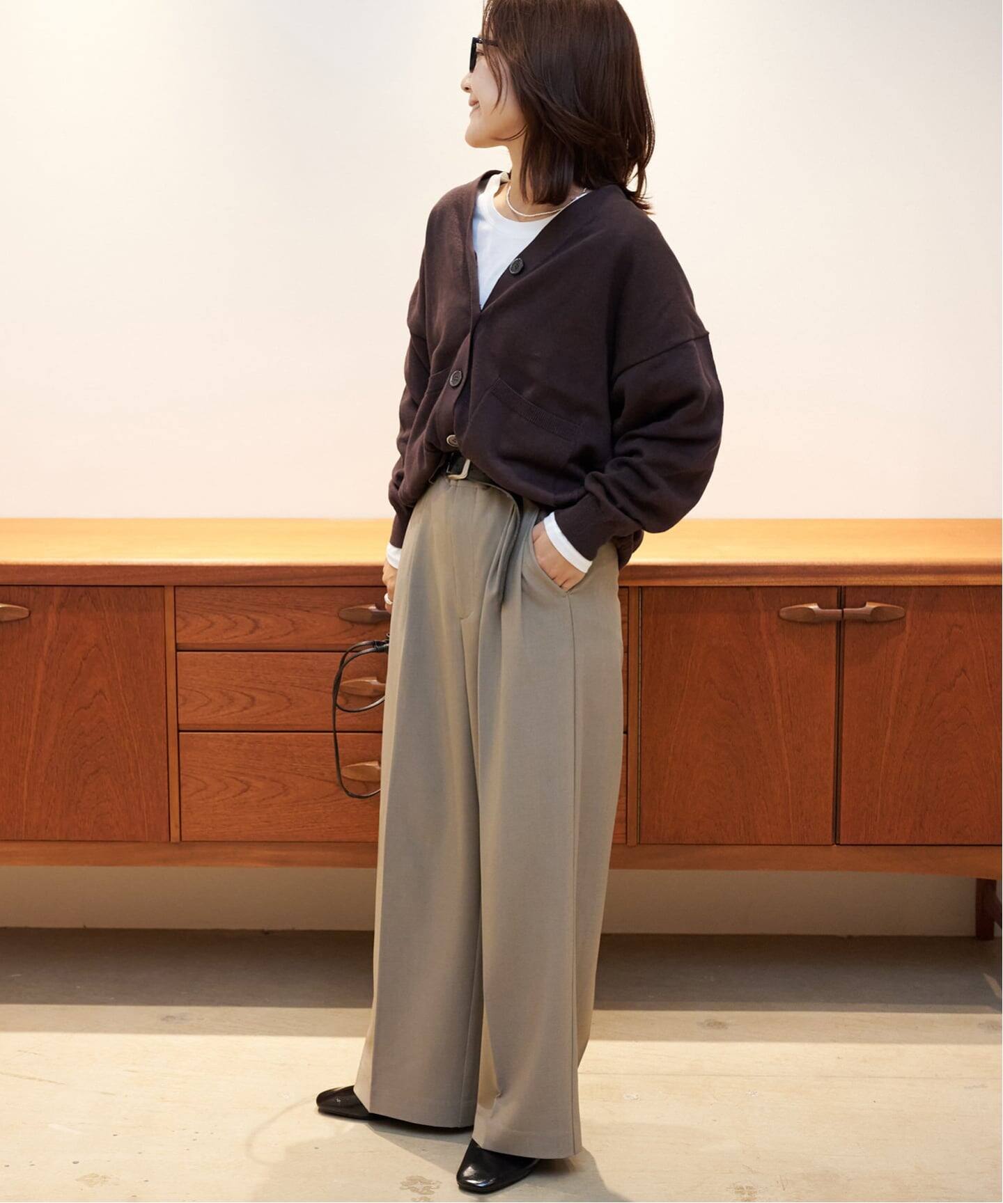RINEN☆リネン ネイビーコットンカットソー地カーディガン 2サイズ