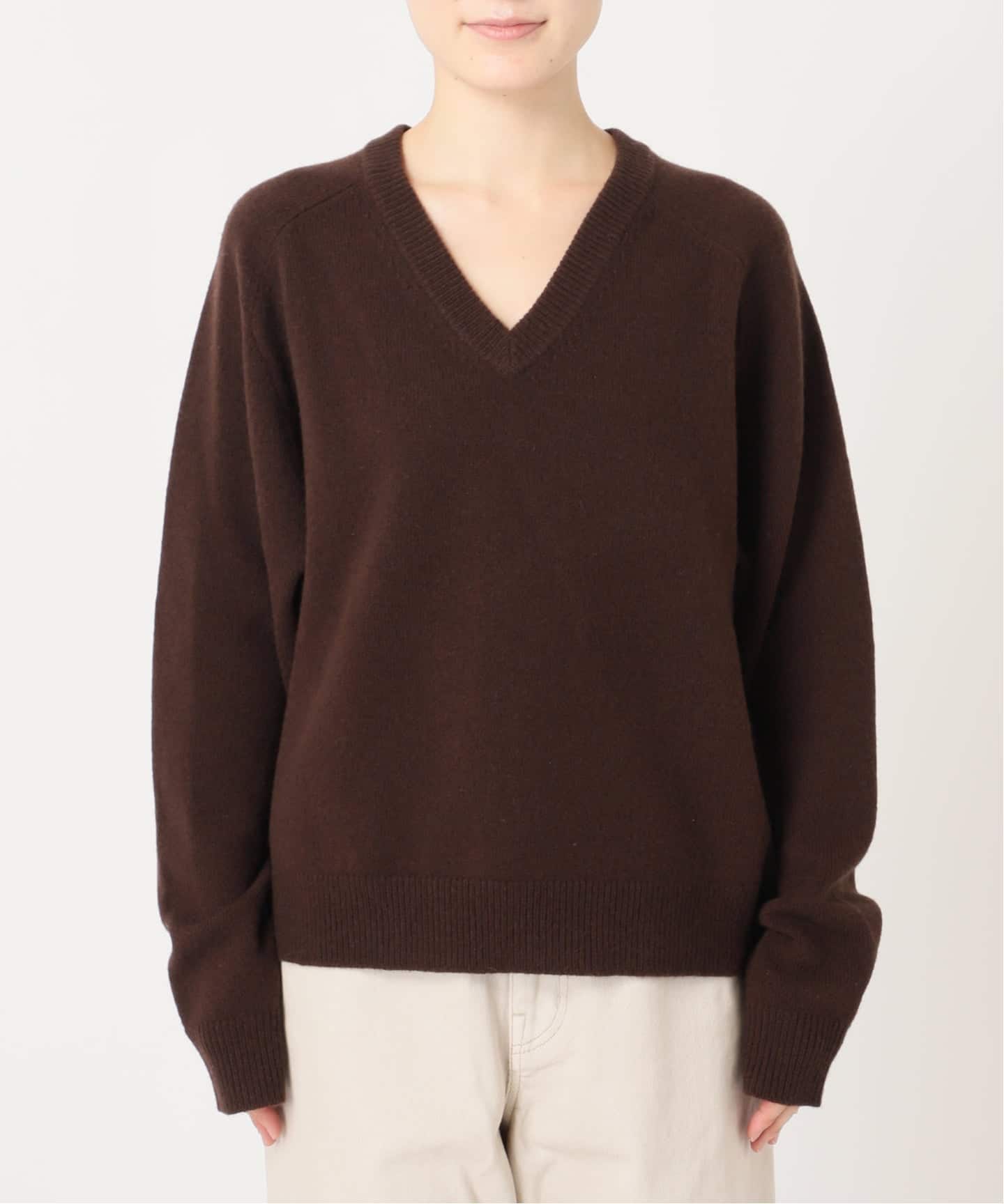 UNDERCOVER Vネックニット ブラウン ≪予約≫WOOL SIGNATURE Vネックニット（ニット／セーター）｜OUTDOOR