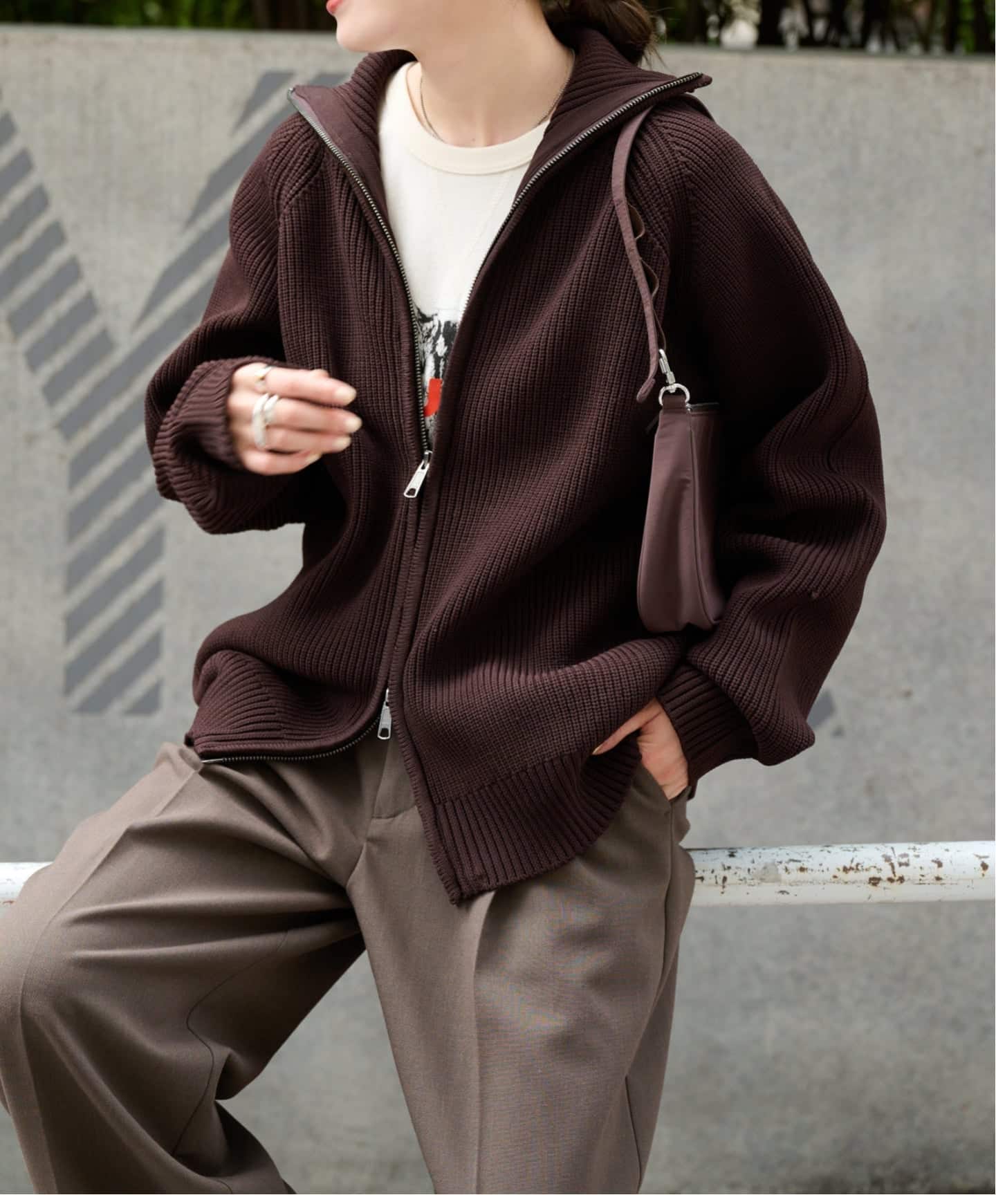 ≪予約≫LOGAN ex ZIP UP KNIT CARDIGAN（ニット／セーター）｜OUTDOOR