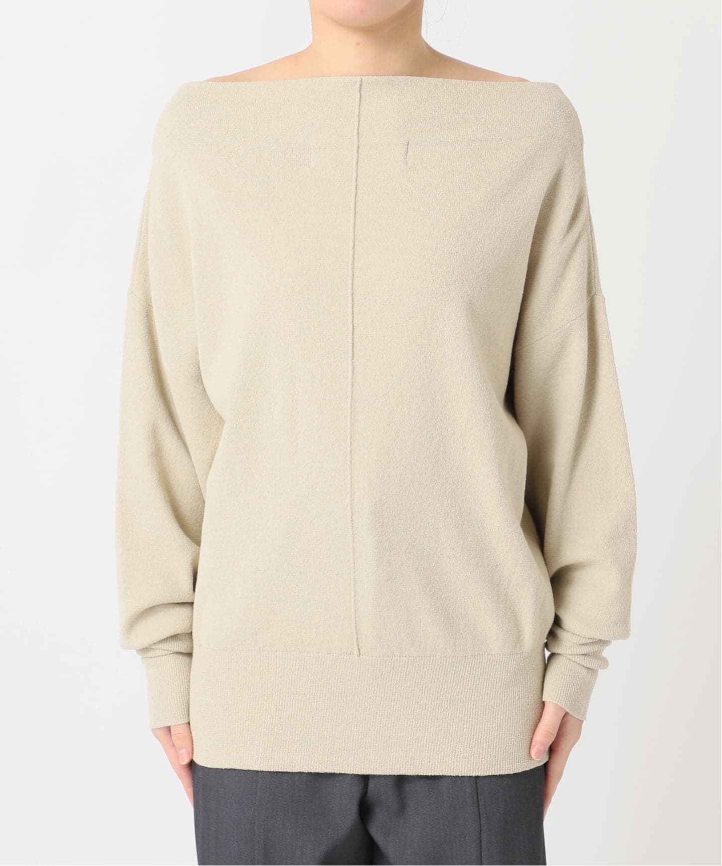2WAYワイドネックルーズKNIT CARDIGAN TOPS：ニット（ニット／セーター