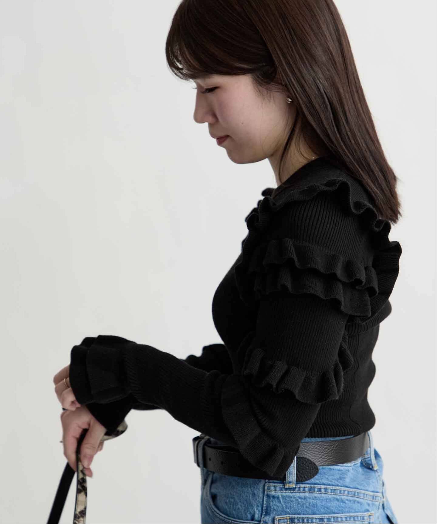 CLANE FRILL SLEEVE KNIT TOPS（ニット／セーター）｜BOICE FROM