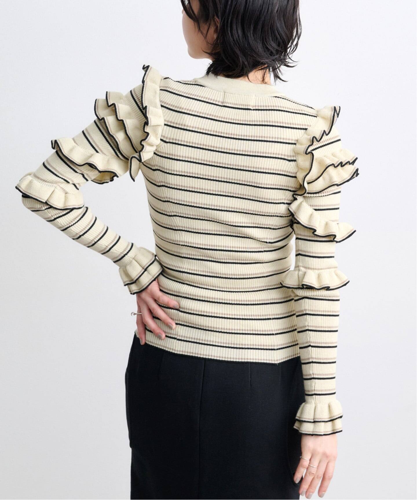 CLANE FRILL SLEEVE KNIT TOPS（ニット／セーター）｜BOICE FROM