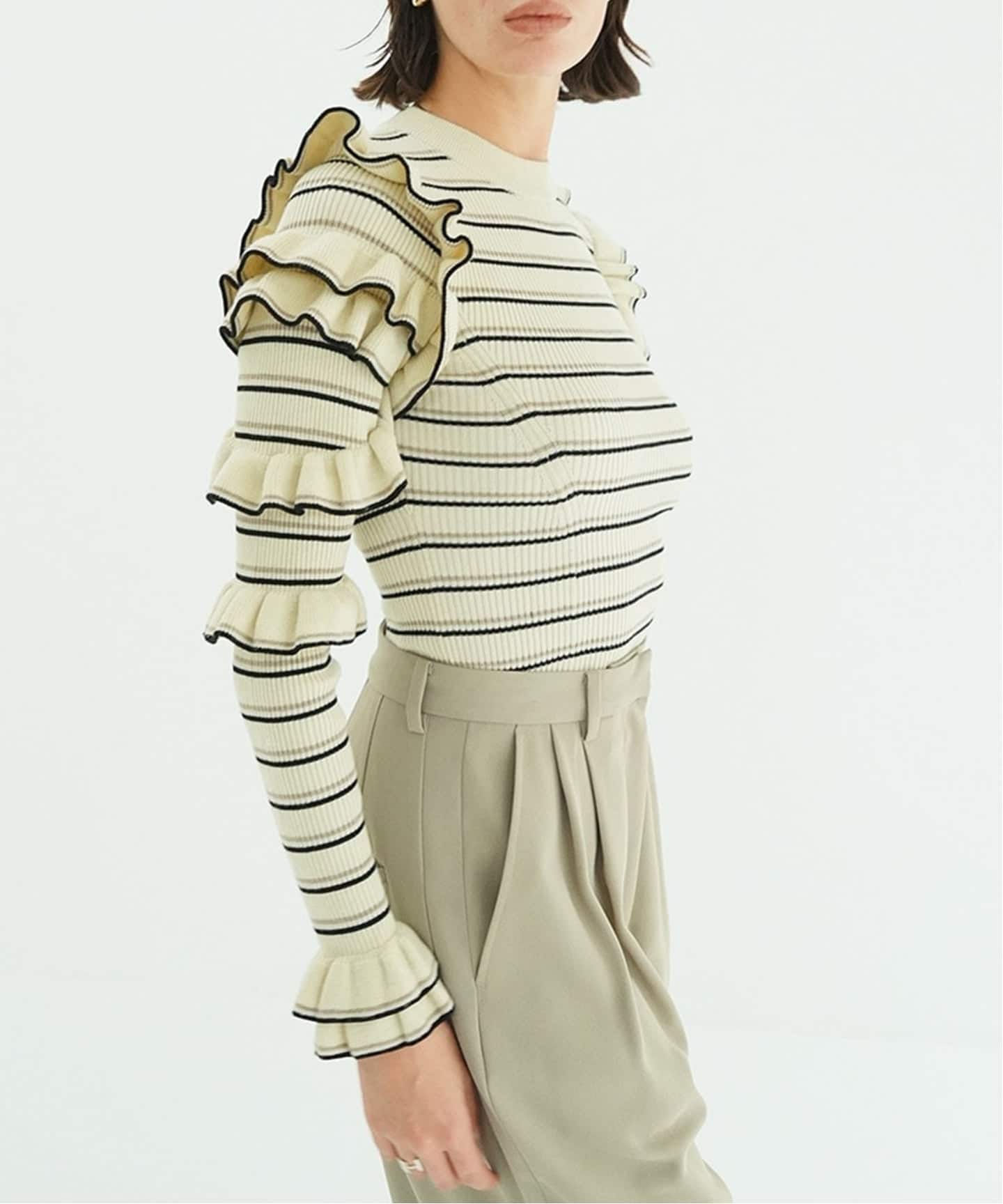 CLANE FRILL SLEEVE KNIT TOPS（ニット／セーター）｜BOICE FROM