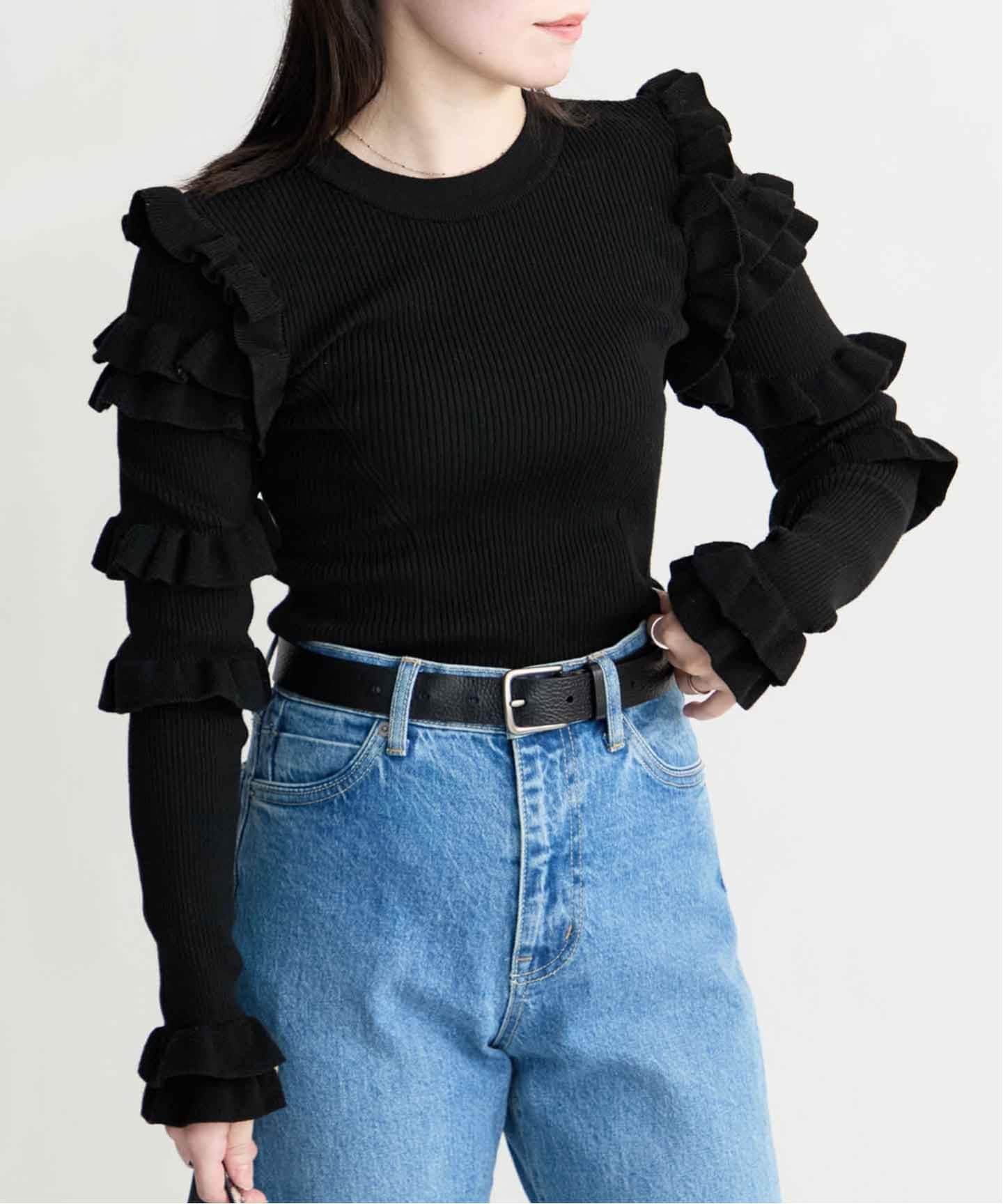 CLANE FRILL SLEEVE KNIT TOPS（ニット／セーター）｜BOICE FROM