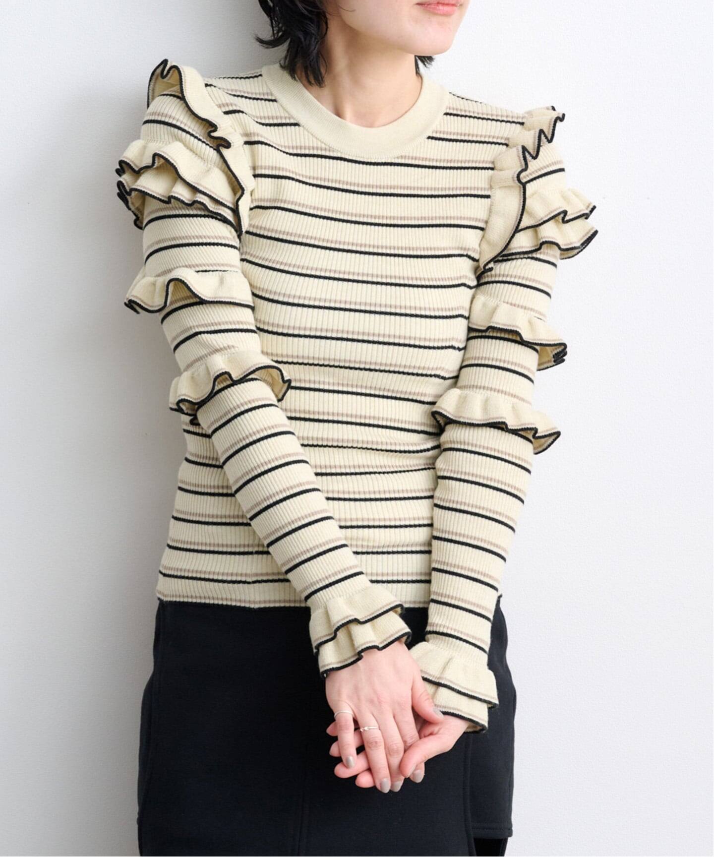 CLANE FRILL SLEEVE KNIT TOPS（ニット／セーター）｜BOICE FROM