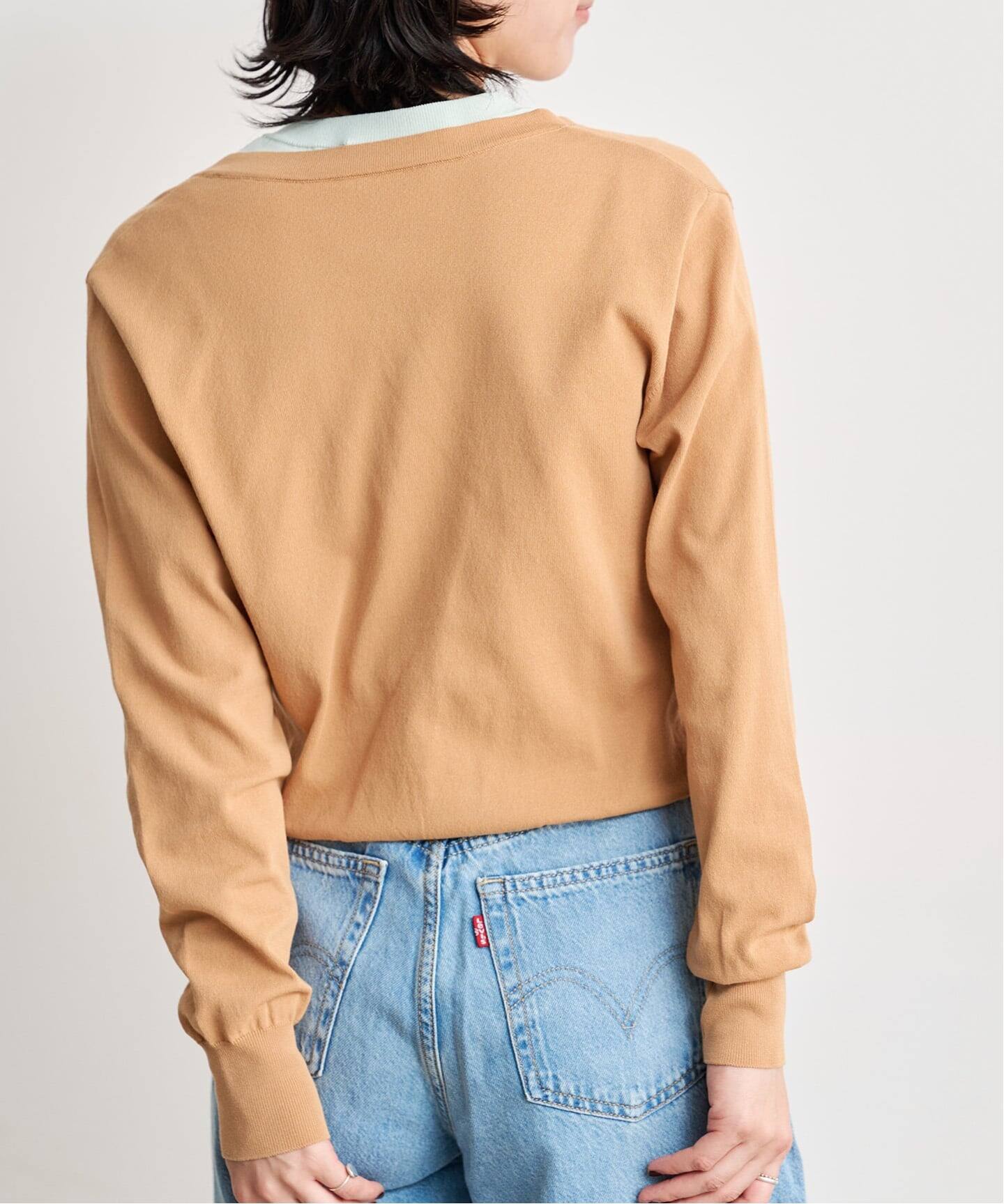正規品　CLANE W LAYERED KNIT CARDIGAN ピンク　2 CLANE W LAYERED KNIT CARDIGAN（ニット／セーター）｜BOICE FROM