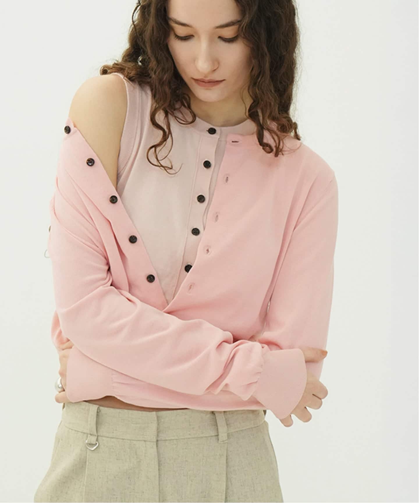 CLANE W LAYERED KNIT CARDIGAN（ニット／セーター）｜BOICE FROM