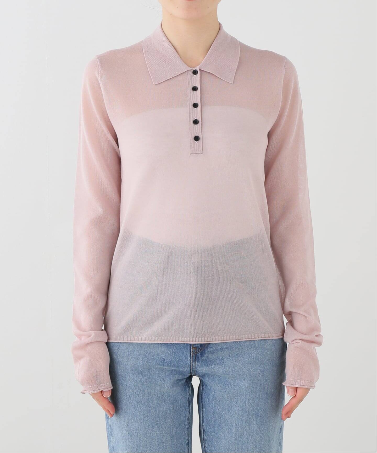 anuke Sheer Polo Knit（ニット／セーター）｜BOICE FROM BAYCREW