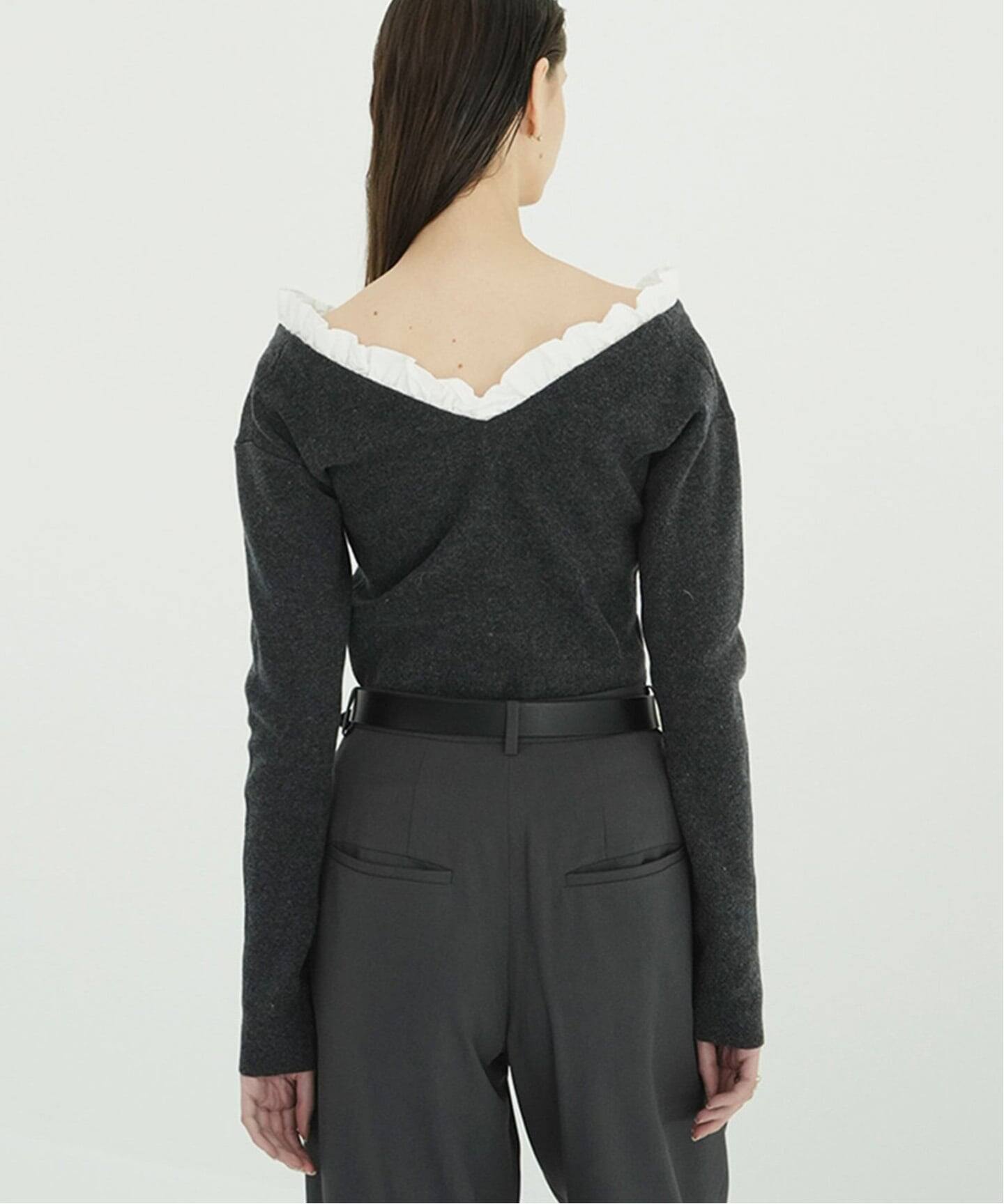 CLANE 2WAY FRILL V NECK KNIT TOPS（ニット／セーター）｜BOICE FROM