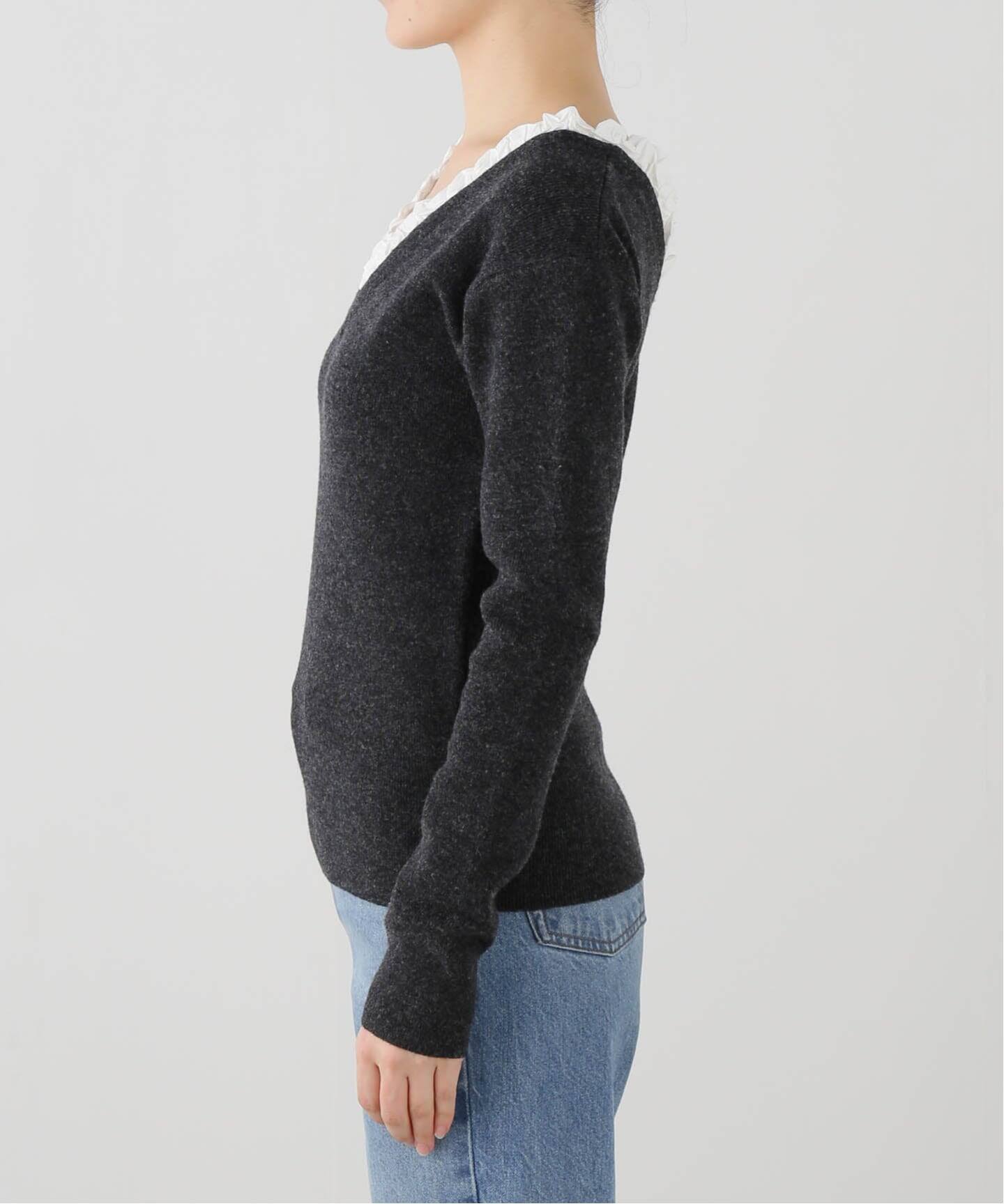 CLANE 2WAY FRILL V NECK KNIT TOPS（ニット／セーター）｜BOICE FROM