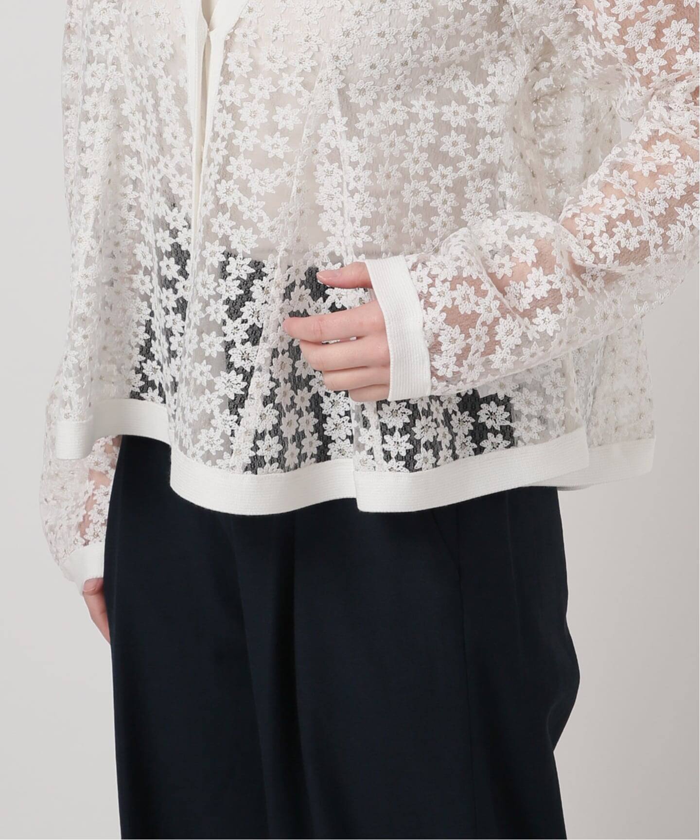 予約》【洗える】フラワーレースカーディガン（カーディガン）｜La